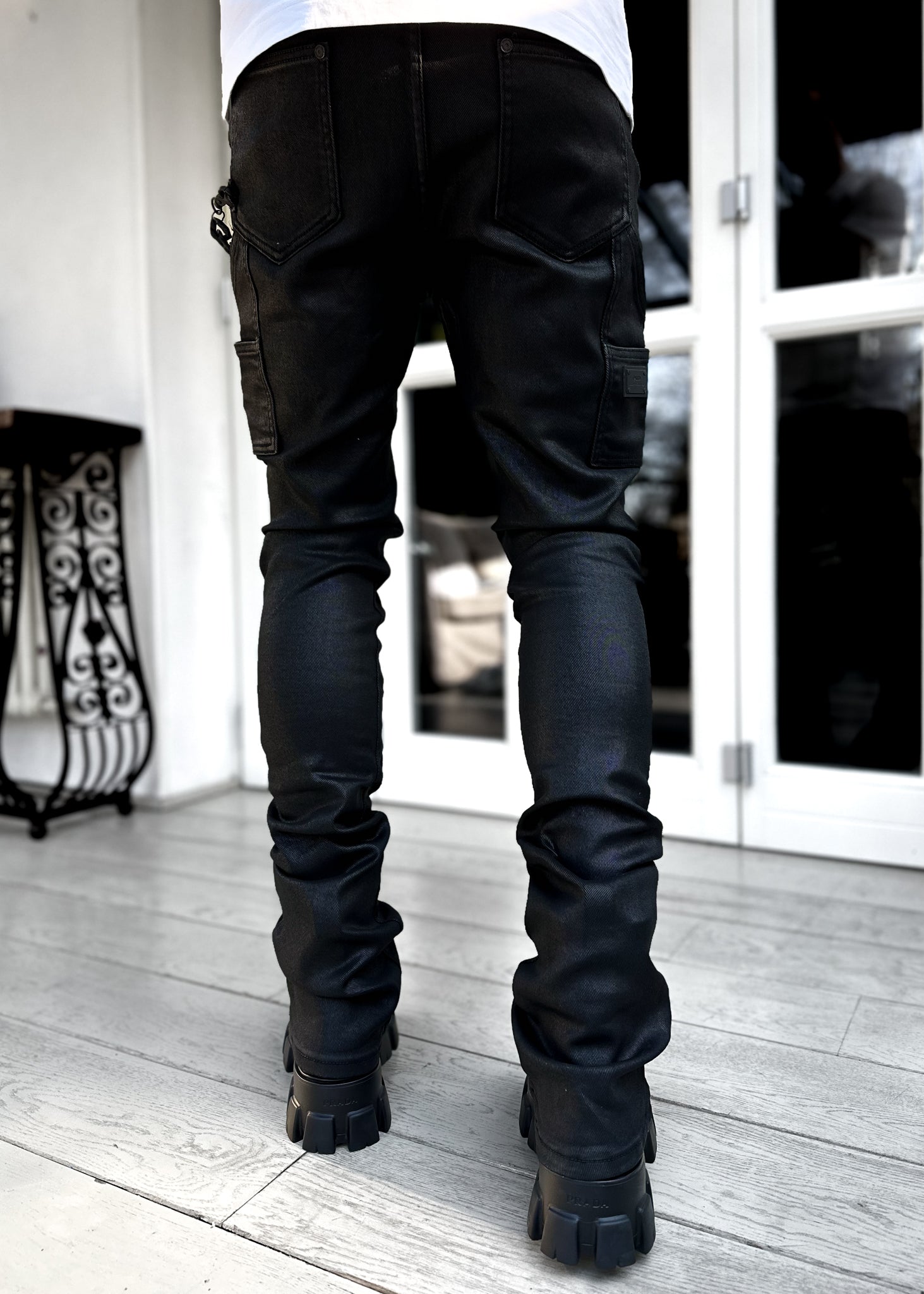 All Black Carpenter Waxed Denim