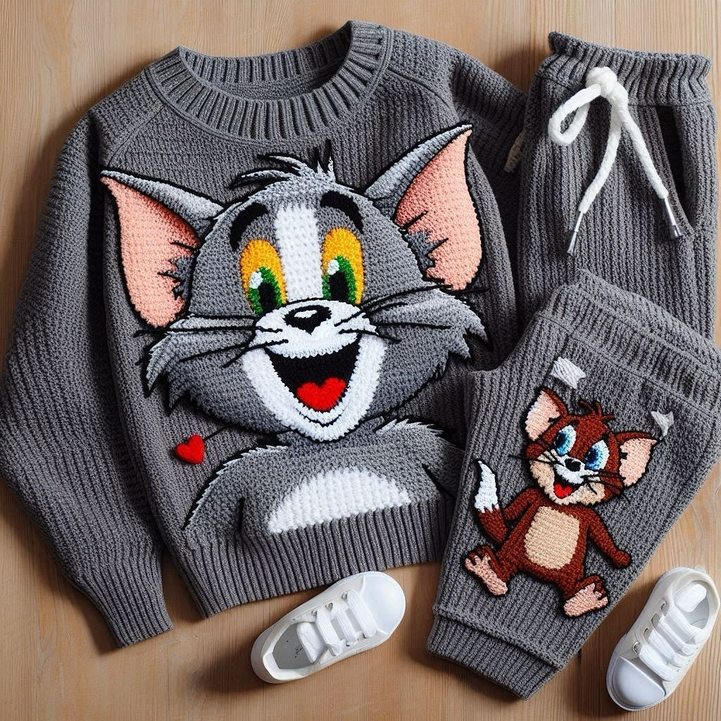 Knitted Tom & Jerry Motif Set