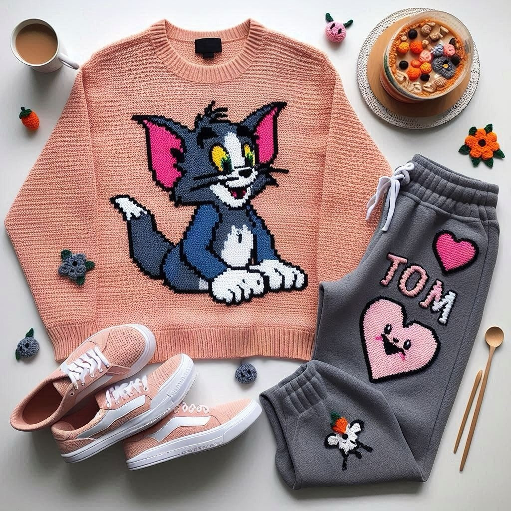 Knitted Tom & Jerry Motif Set