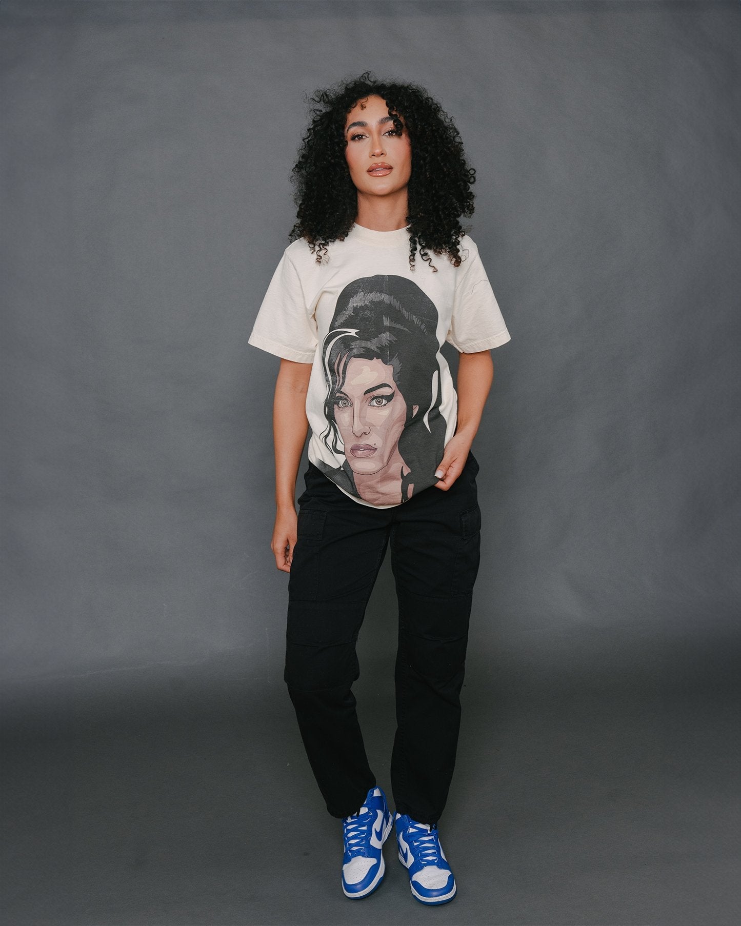 Amy Big Face Oversized Cream Tee