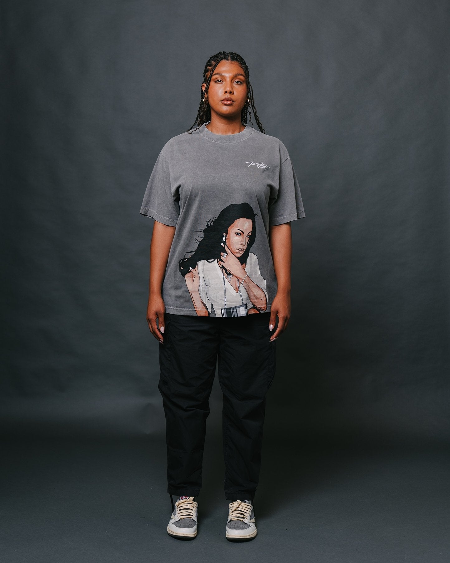 Ashanti Big Face Oversized Cement Tee