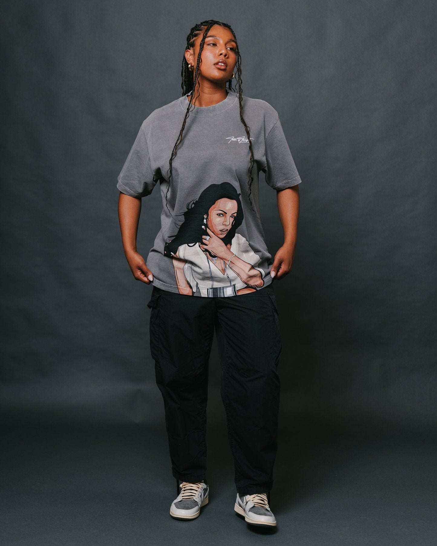 Ashanti Big Face Oversized Cement Tee