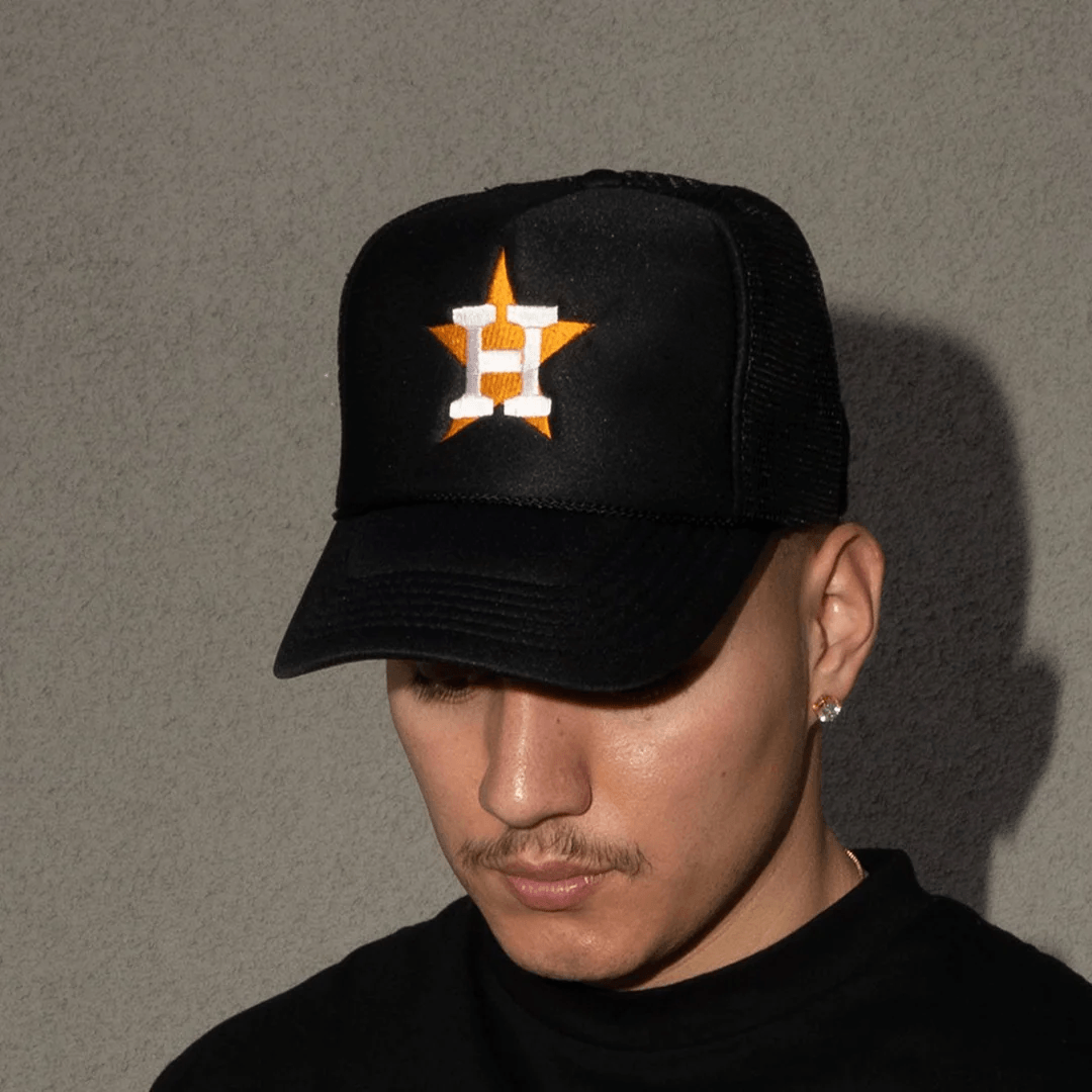 Astros Signature Trucker in Black - Off Brand ApparelAstros Signature Trucker in Black