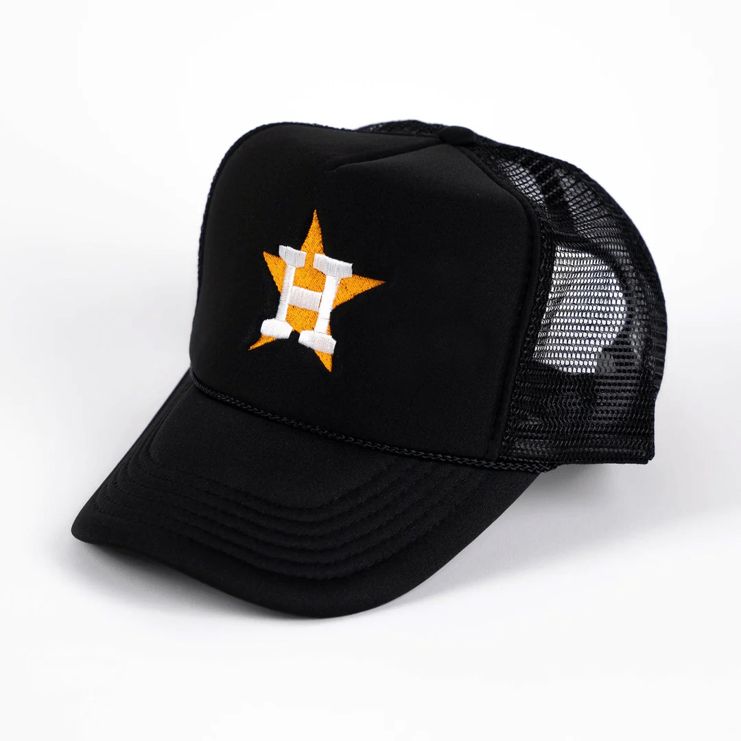 Astros Signature Trucker in Black - Off Brand ApparelAstros Signature Trucker in Black