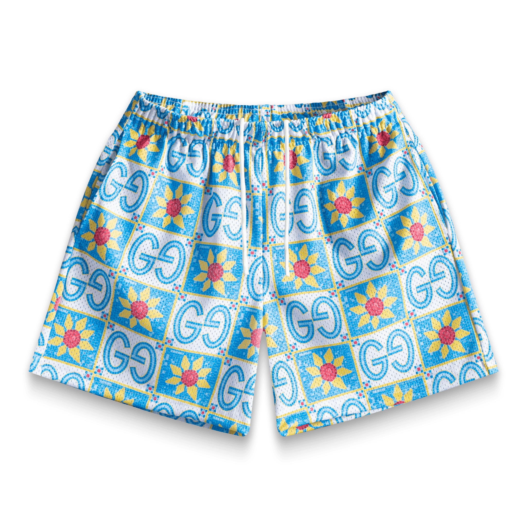 Baby Blue Tile GG Shorts - BYNXBaby Blue Tile GG Shorts