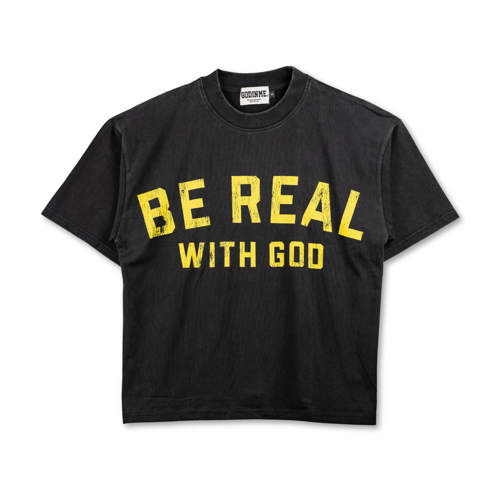 "BE REAL W/ GOD" BOXY TEE (BLACK)