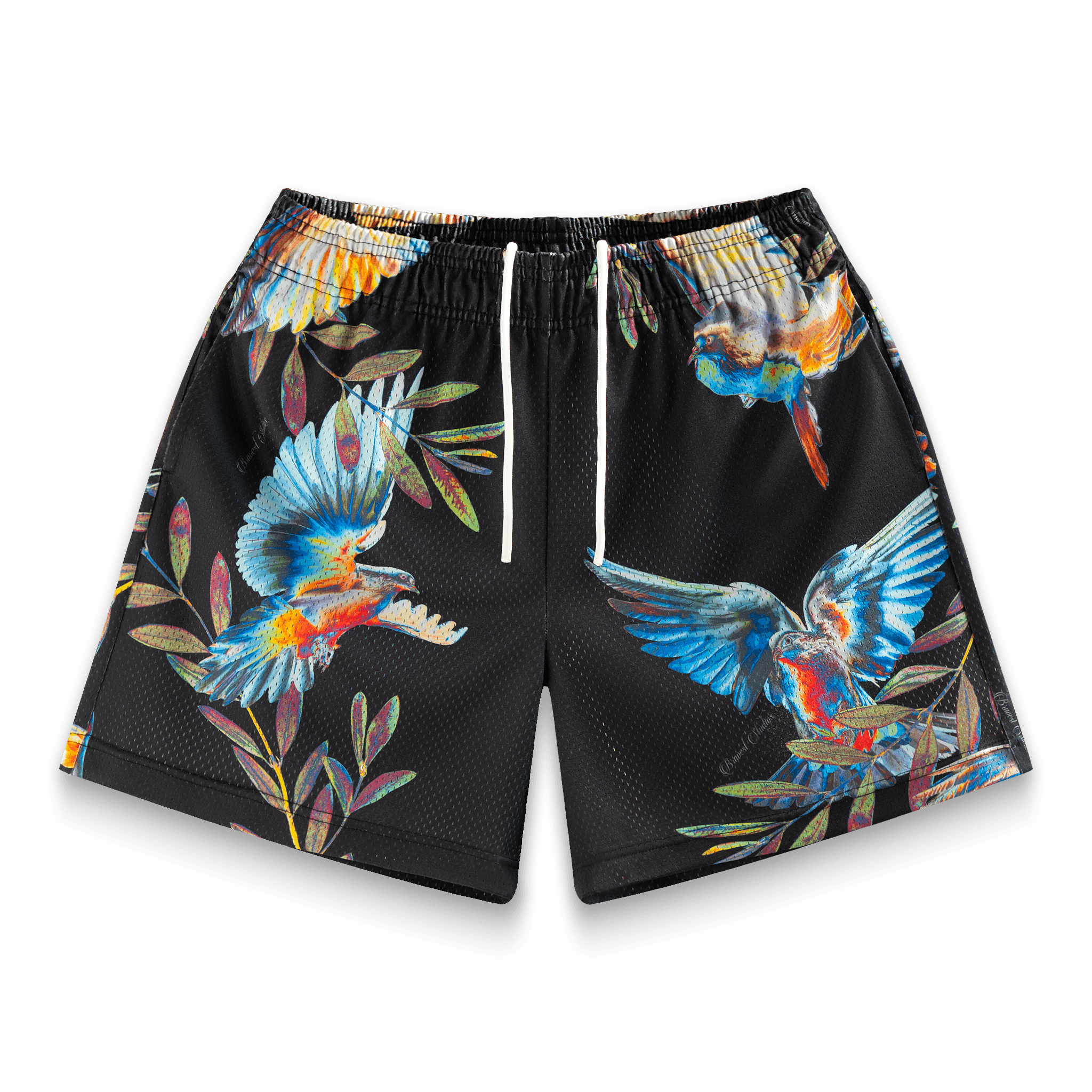 Black Birds of Paradise Shorts - BYNXBlack Birds of Paradise Shorts