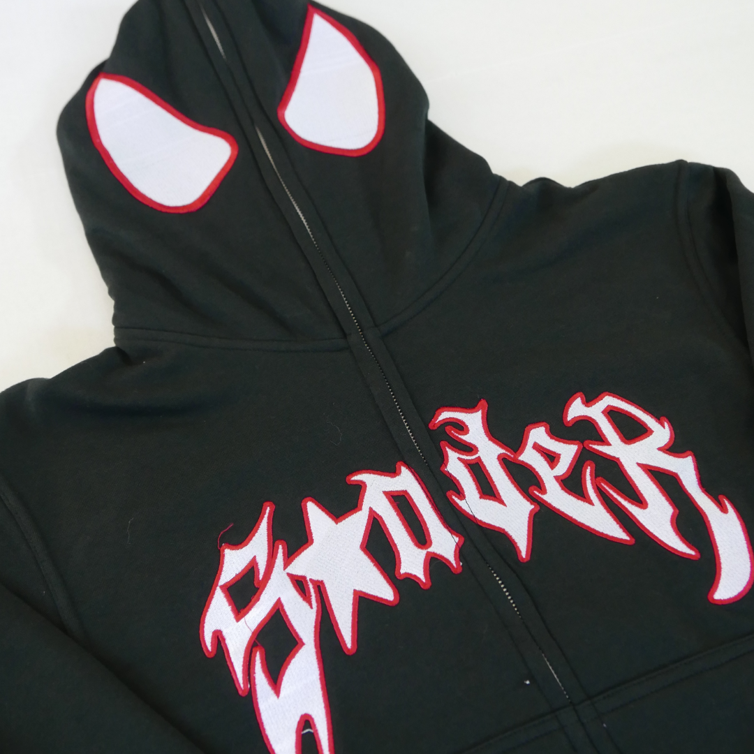 Spider Full-Zip in Black and Red