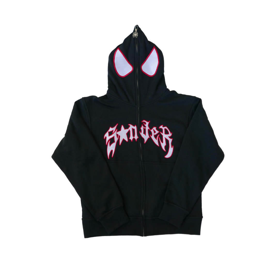 Spider Full-Zip in Black and Red