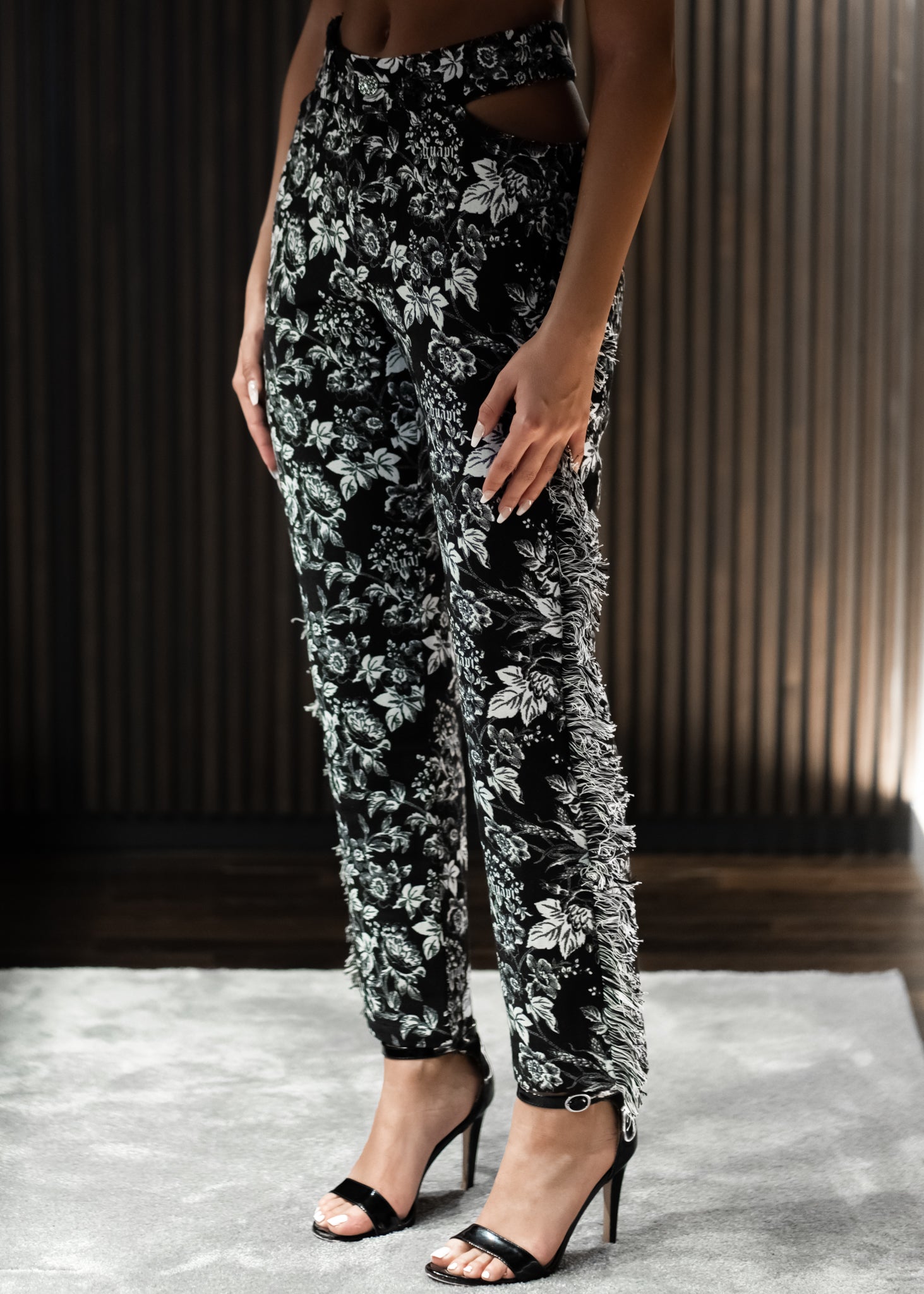 Obsidian Black Toile De Jouy Pants