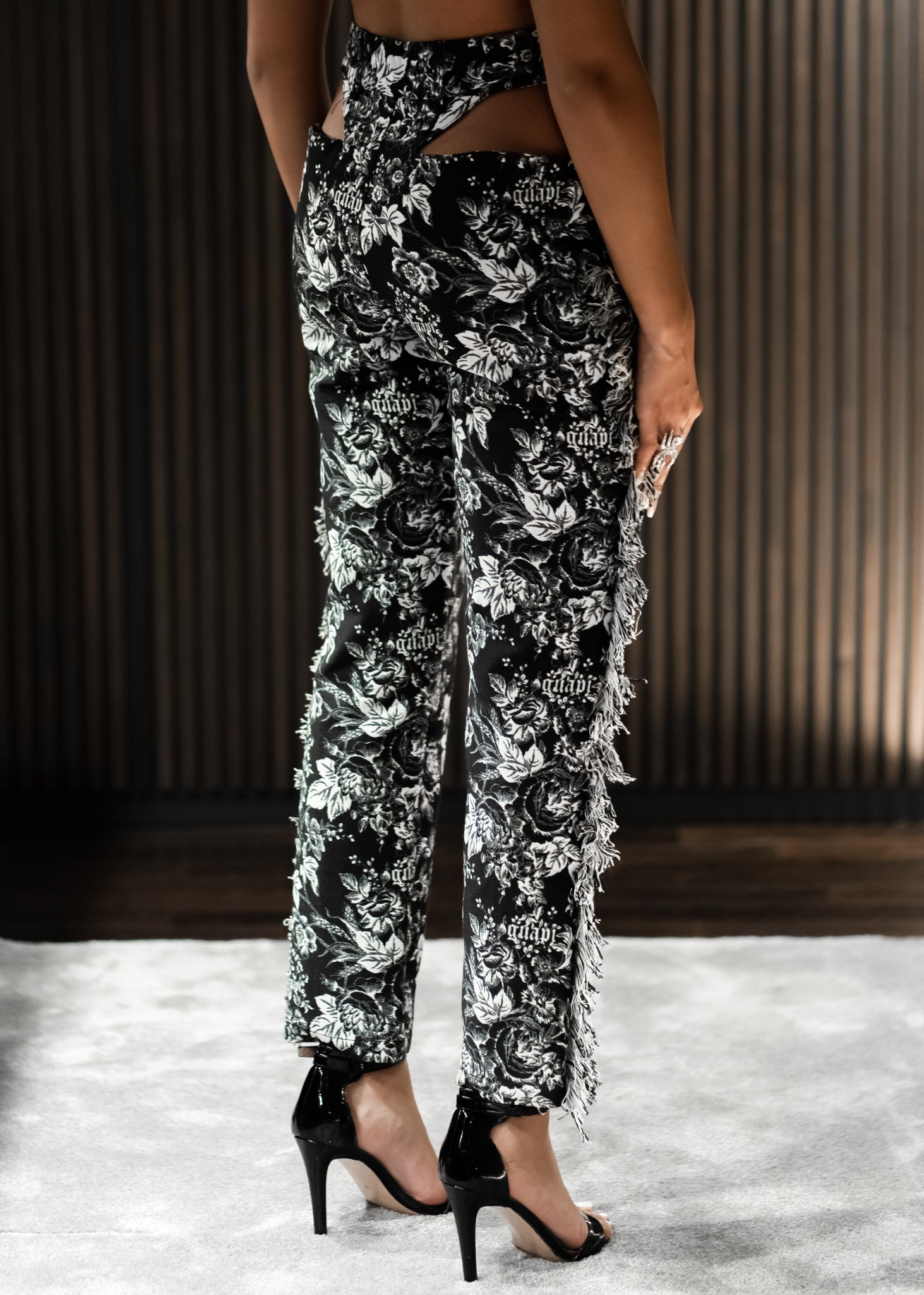 Obsidian Black Toile De Jouy Pants