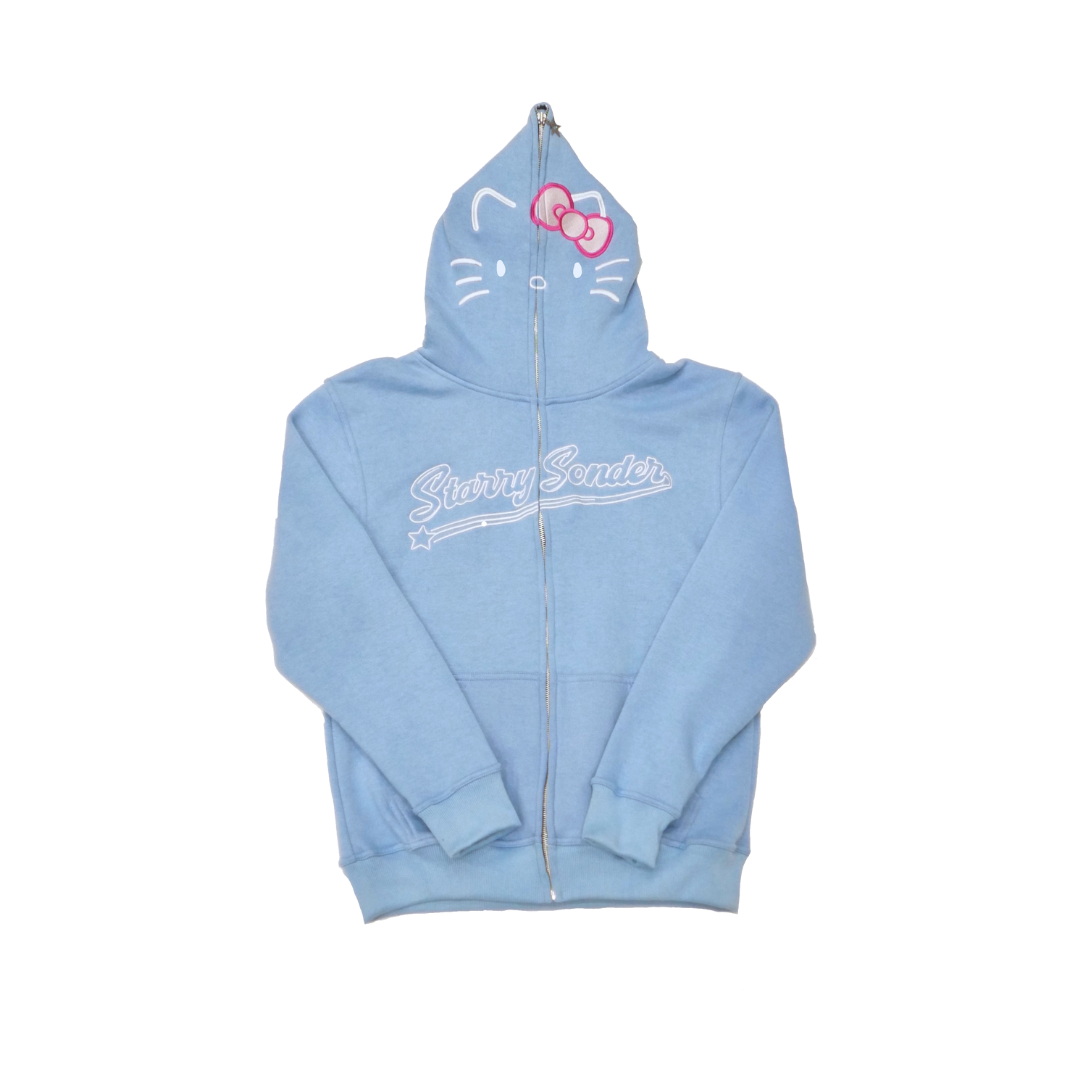 Kitty Full-Zip Hoodie in Blue