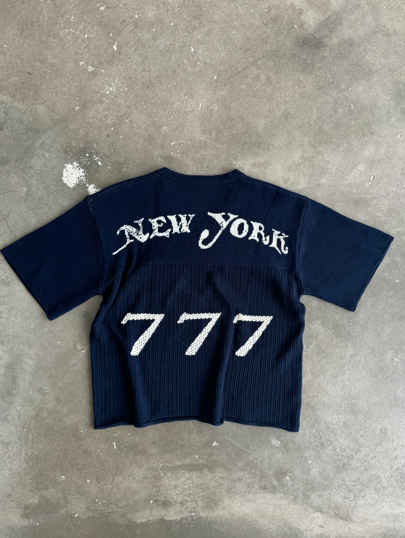 BLUE KNIT FOOTBALL JERSEY