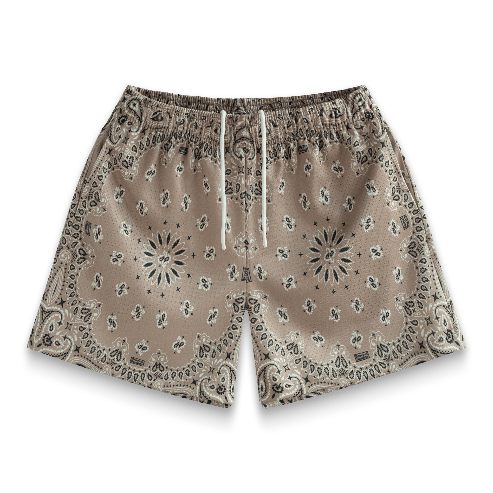 Camel Paisley Shorts - BYNXCamel Paisley Shorts