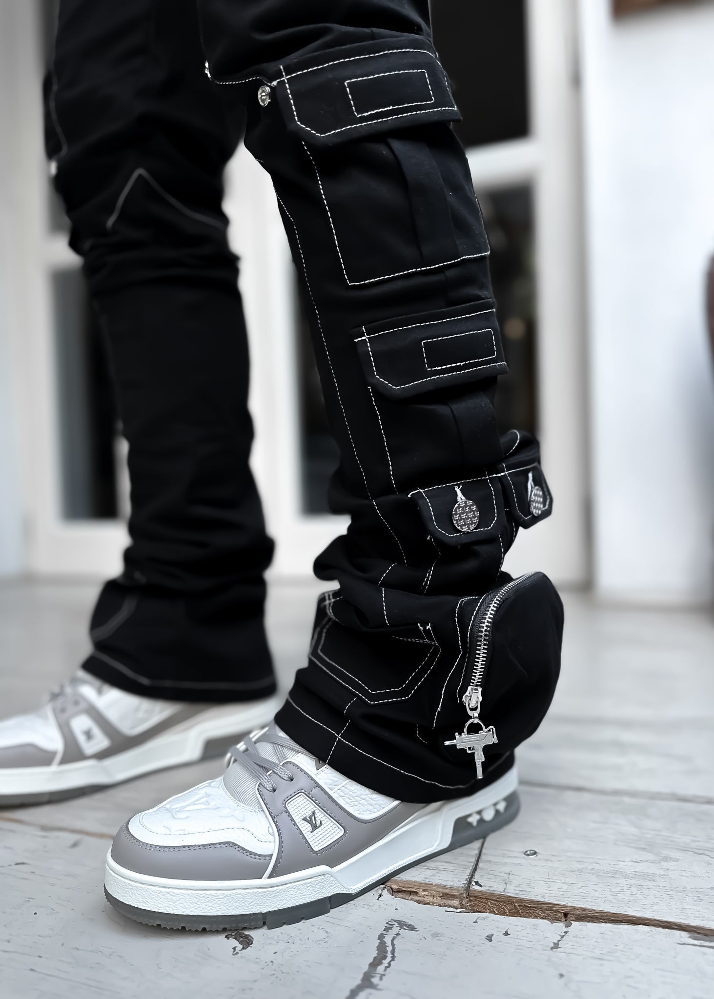 Obsidian Black Contrast Cargo Pant