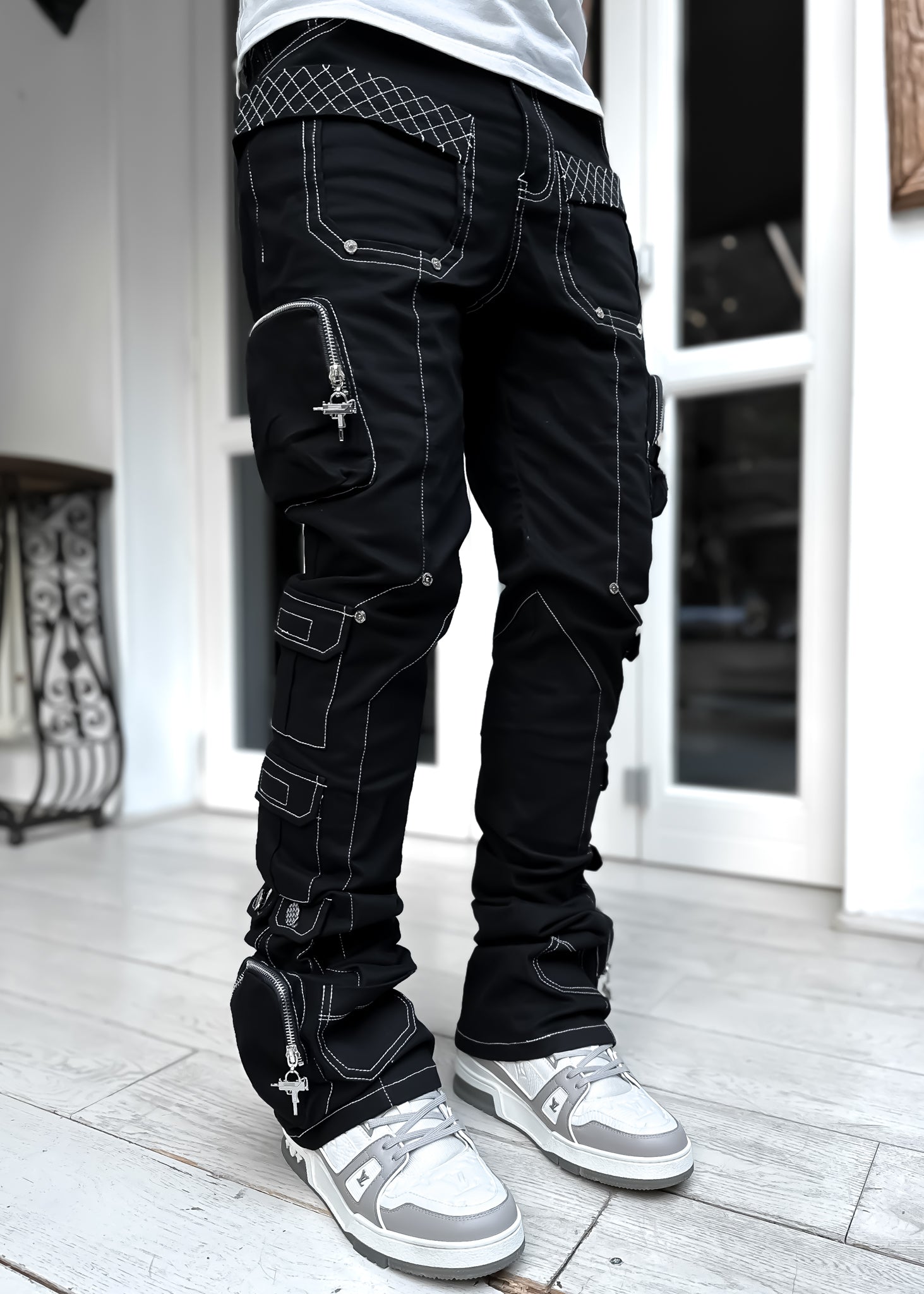 Obsidian Black Contrast Cargo Pant