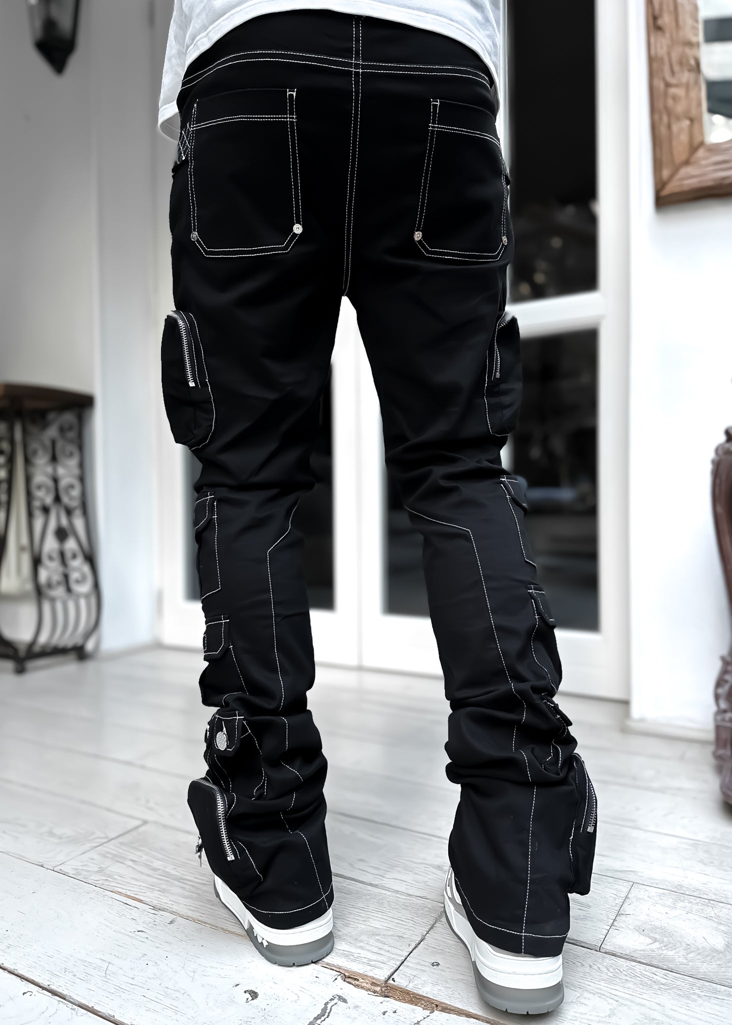 Obsidian Black Contrast Cargo Pant