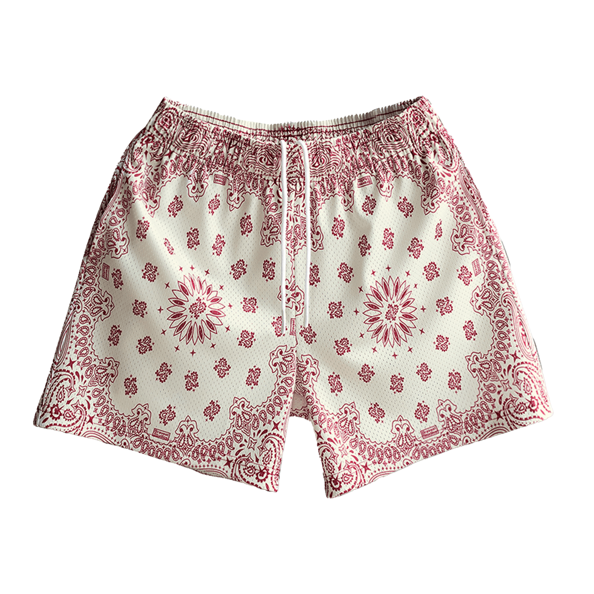 Cream Paisley Shorts