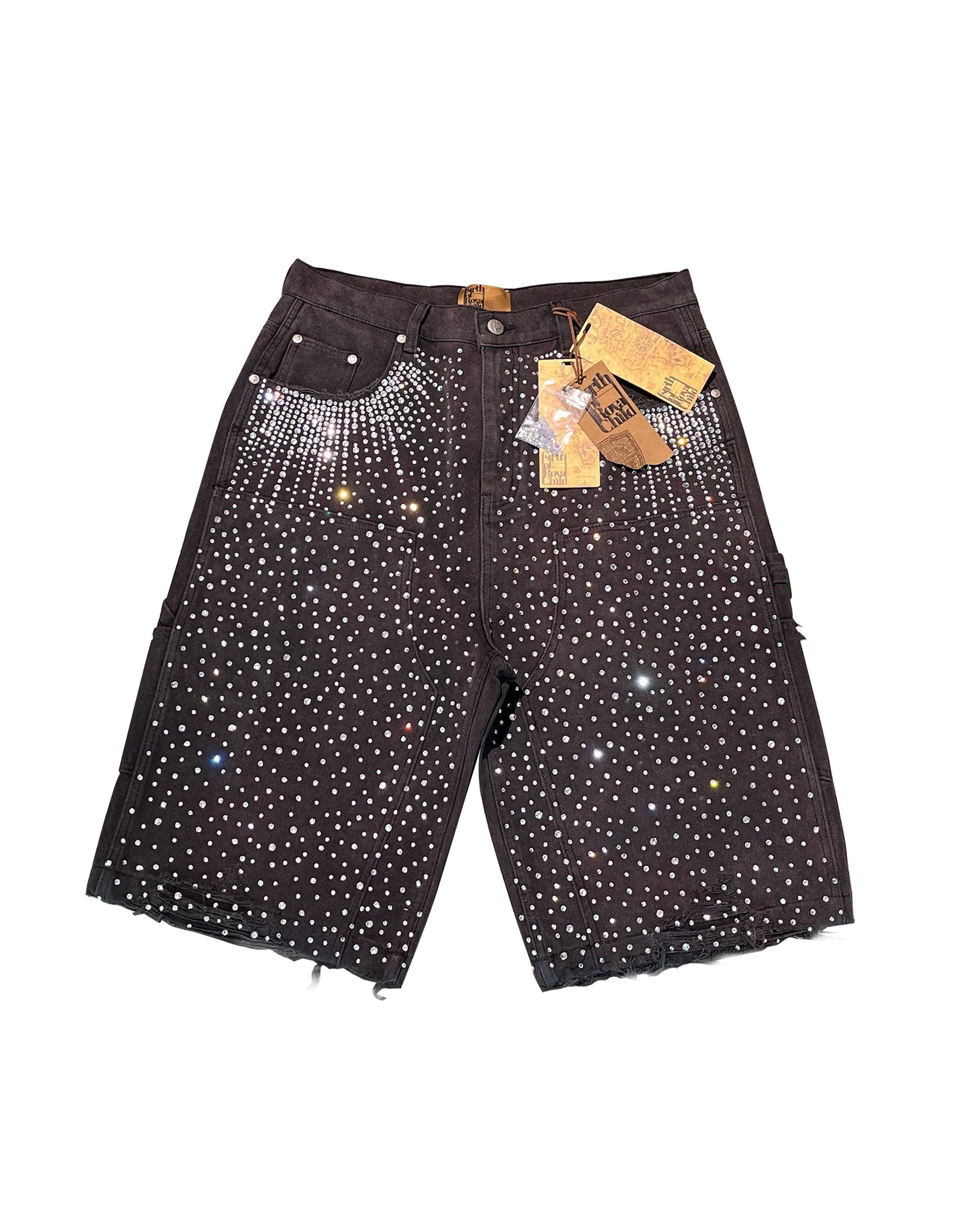 Redial 20k Diamond Jorts in Washed Black