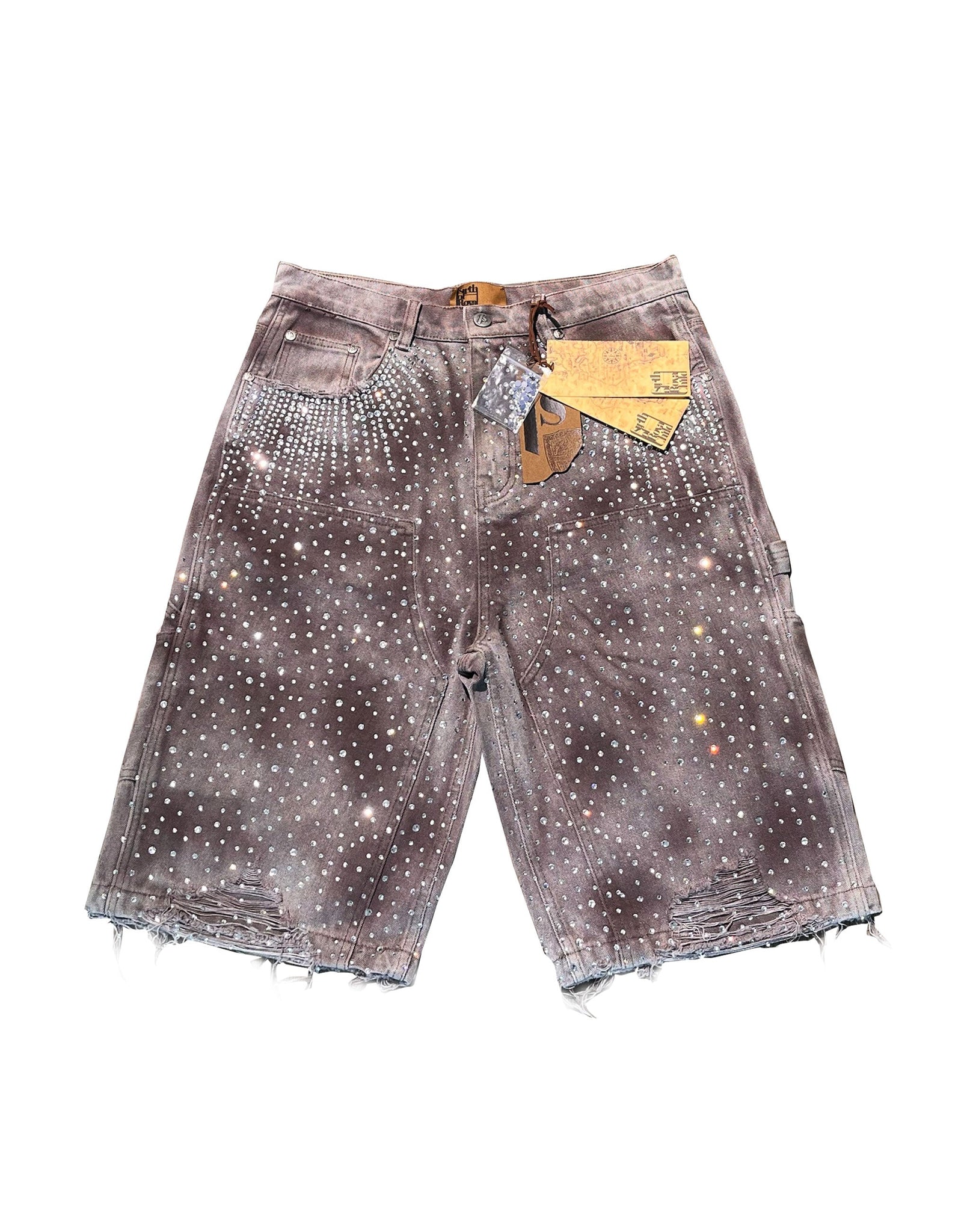 Redial 20k Diamond Jorts in Washed Brown