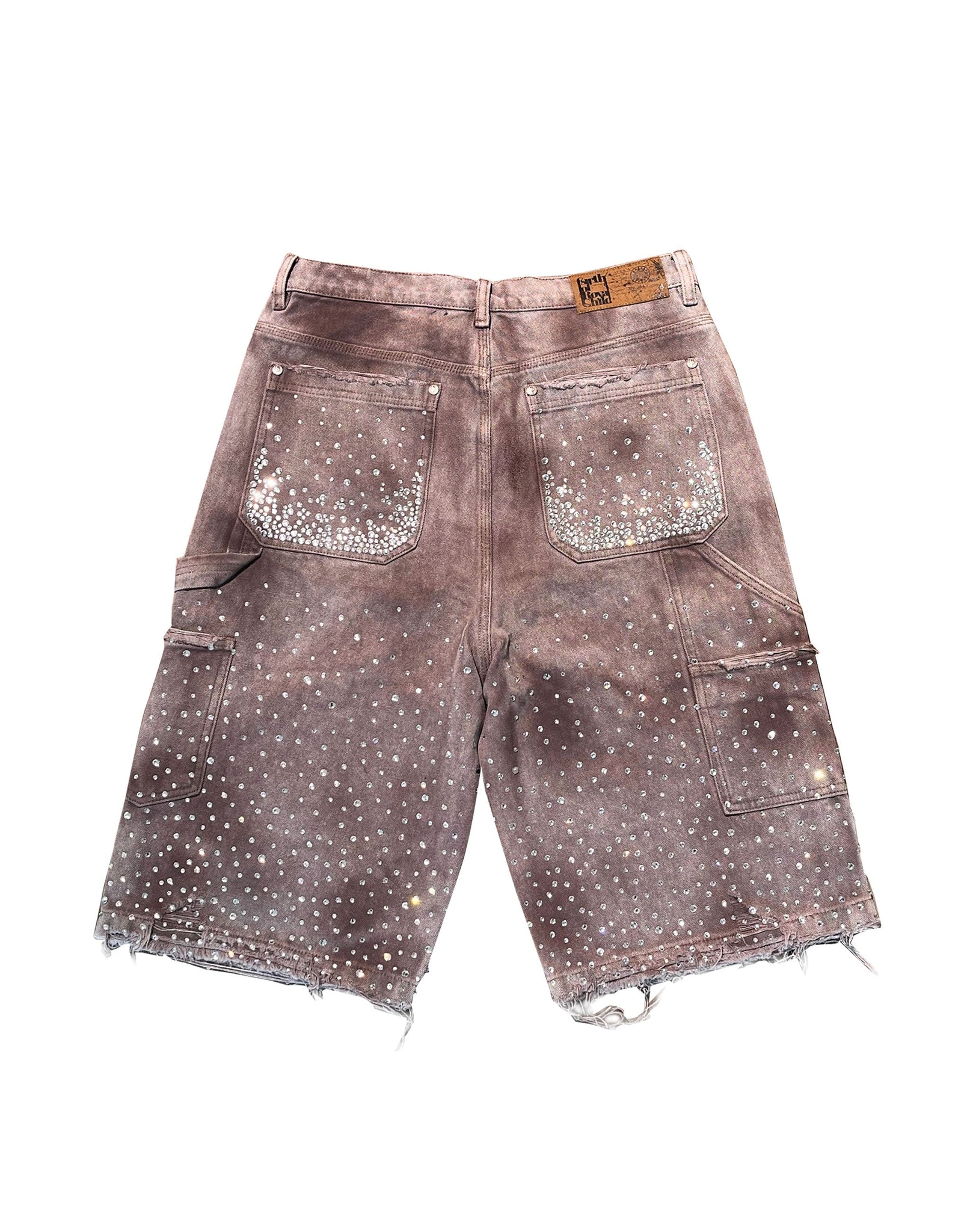 Redial 20k Diamond Jorts in Washed Brown