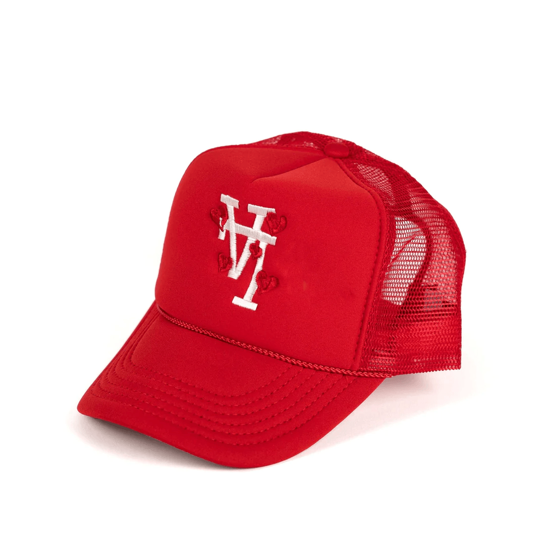 Down LA Signature Trucker in Red - Off Brand ApparelDown LA Signature Trucker in Red