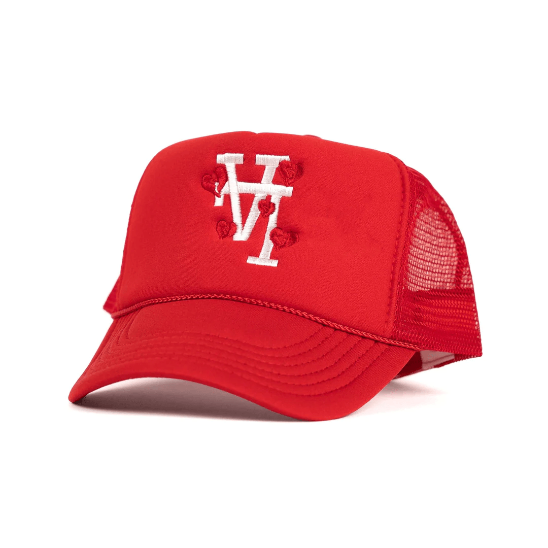 Down LA Signature Trucker in Red - Off Brand ApparelDown LA Signature Trucker in Red