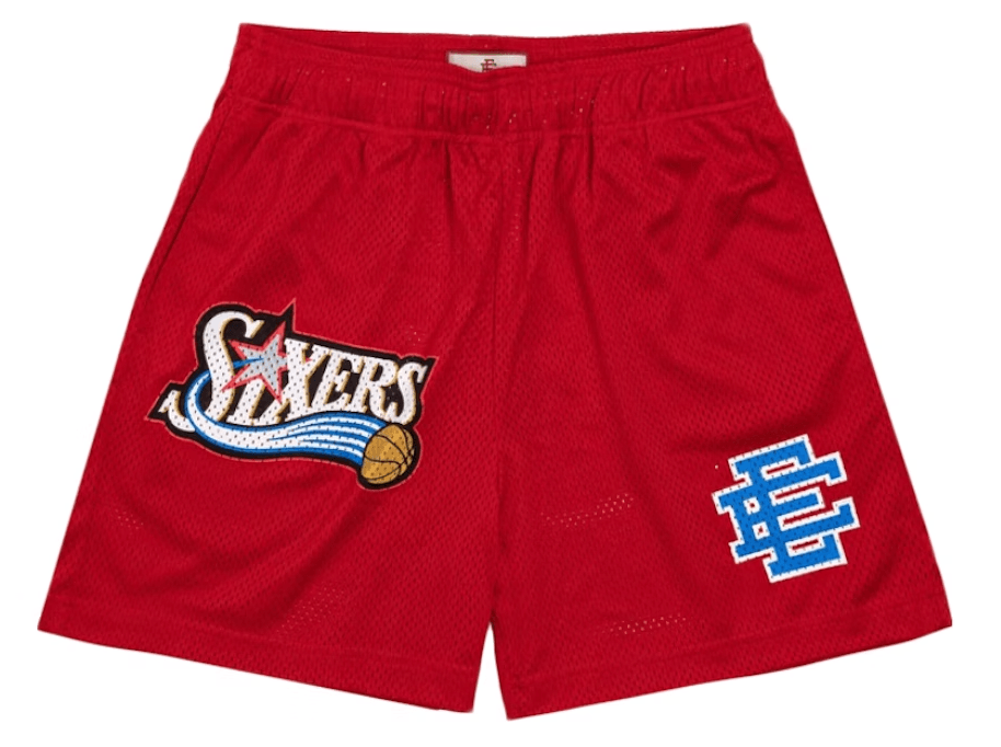 Eric Emanuel EE Basic 76ers Shorts Red/Blue - Off Brand ApparelEric Emanuel EE Basic 76ers Shorts Red/Blue