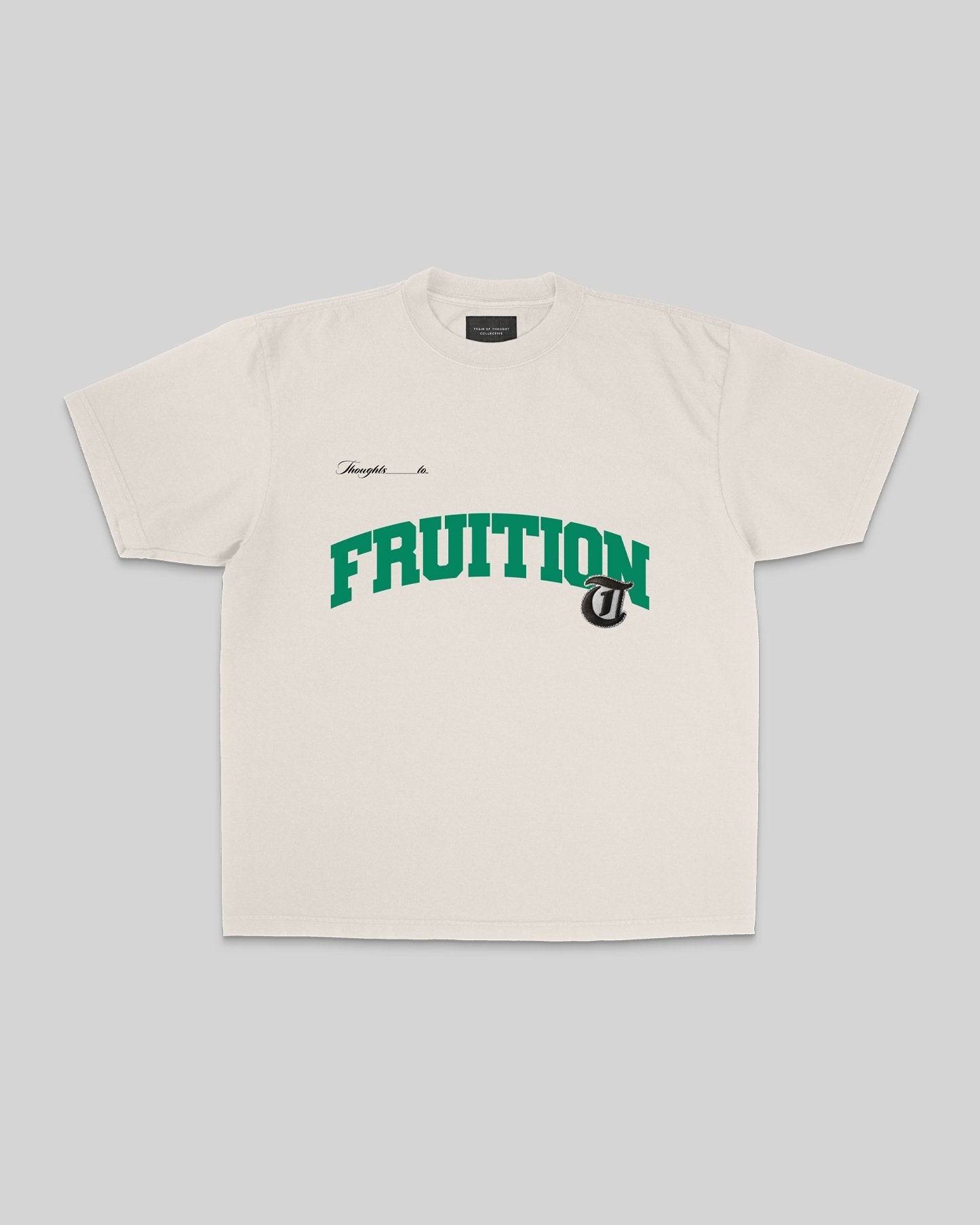 Fruition Applique Oversized Cream Tee