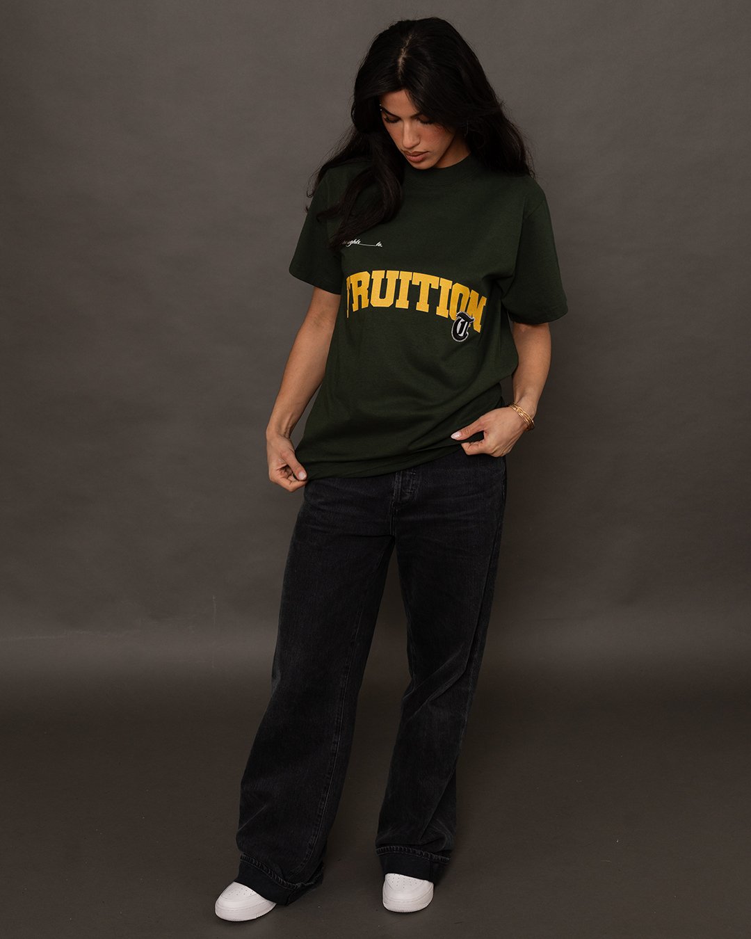 Fruition Applique Oversized Green Tee