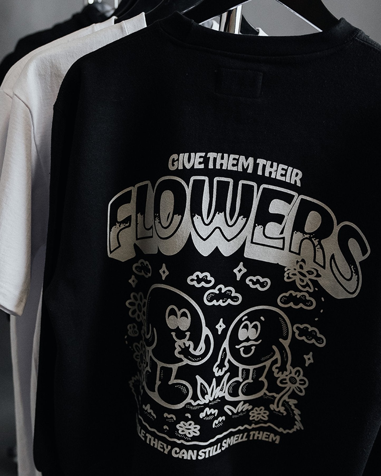 Give Flowers Black Tee