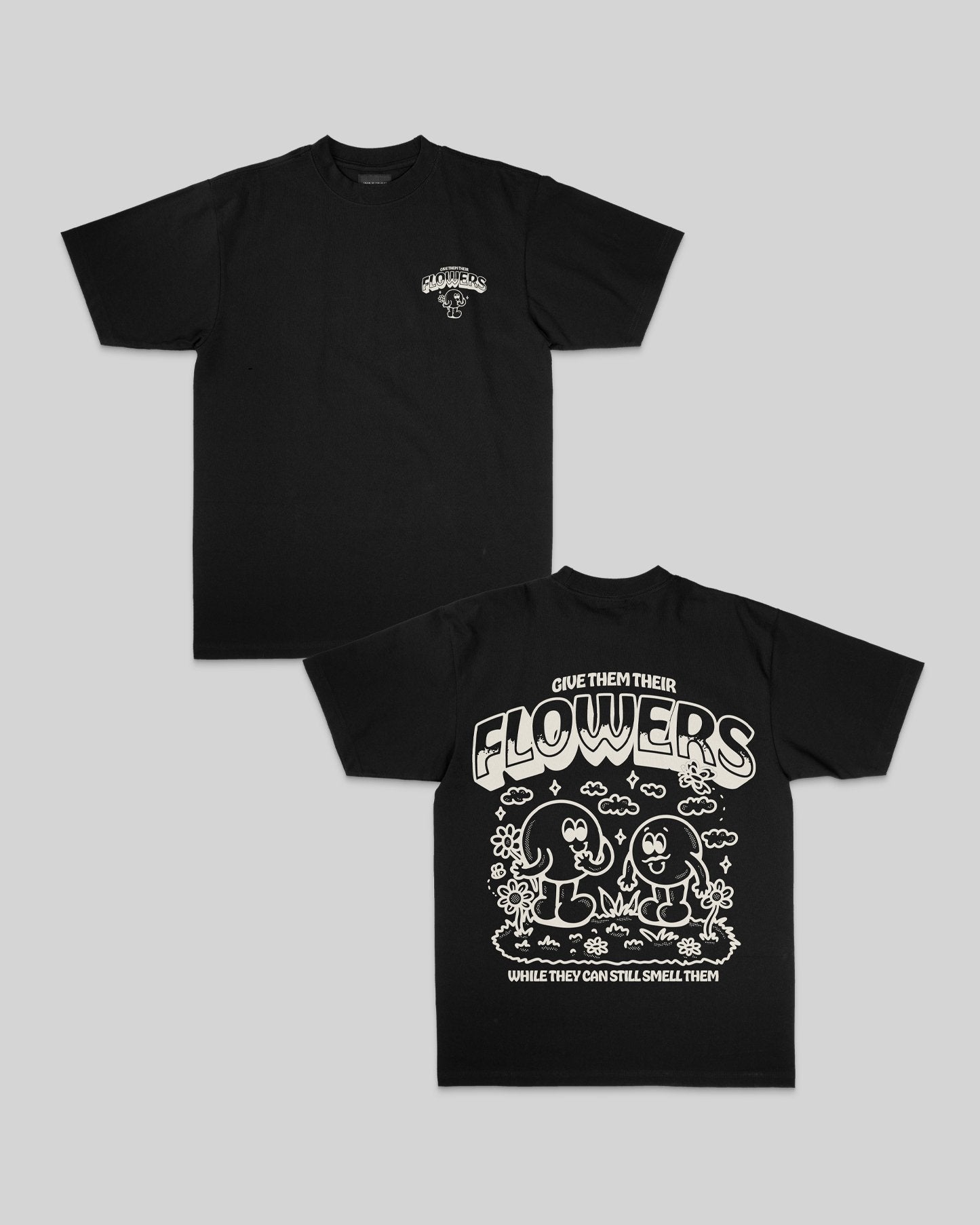 Give Flowers Black Tee