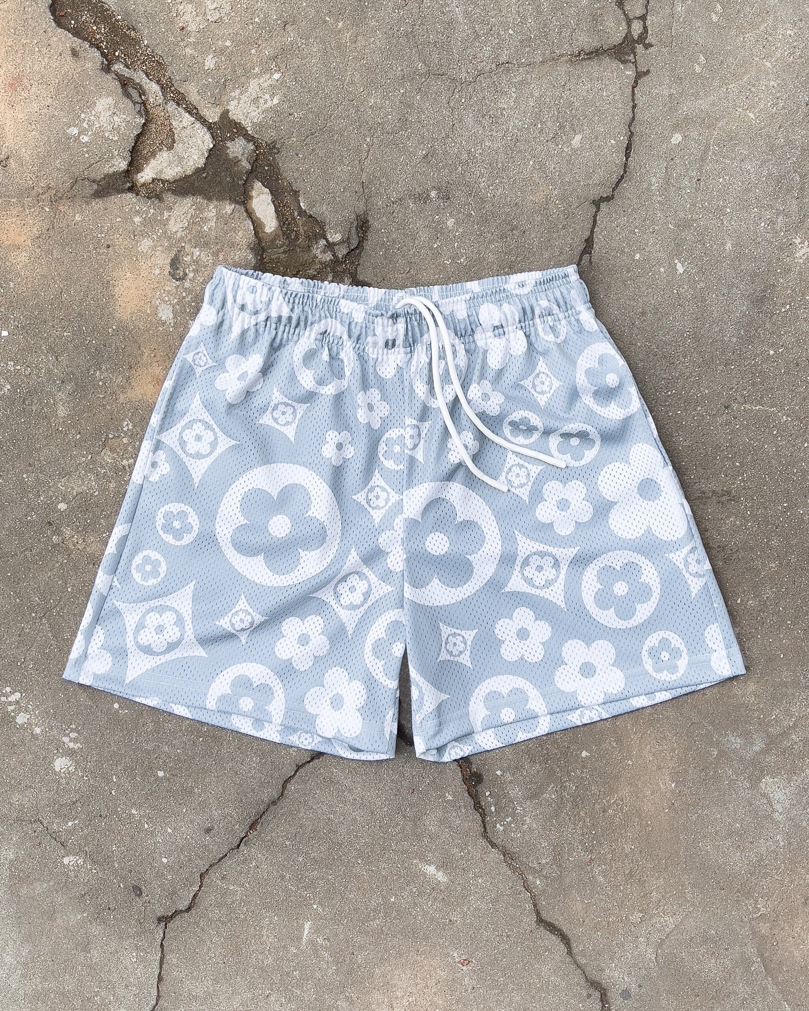 Grey Flower Shorts - BYNXGrey Flower Shorts