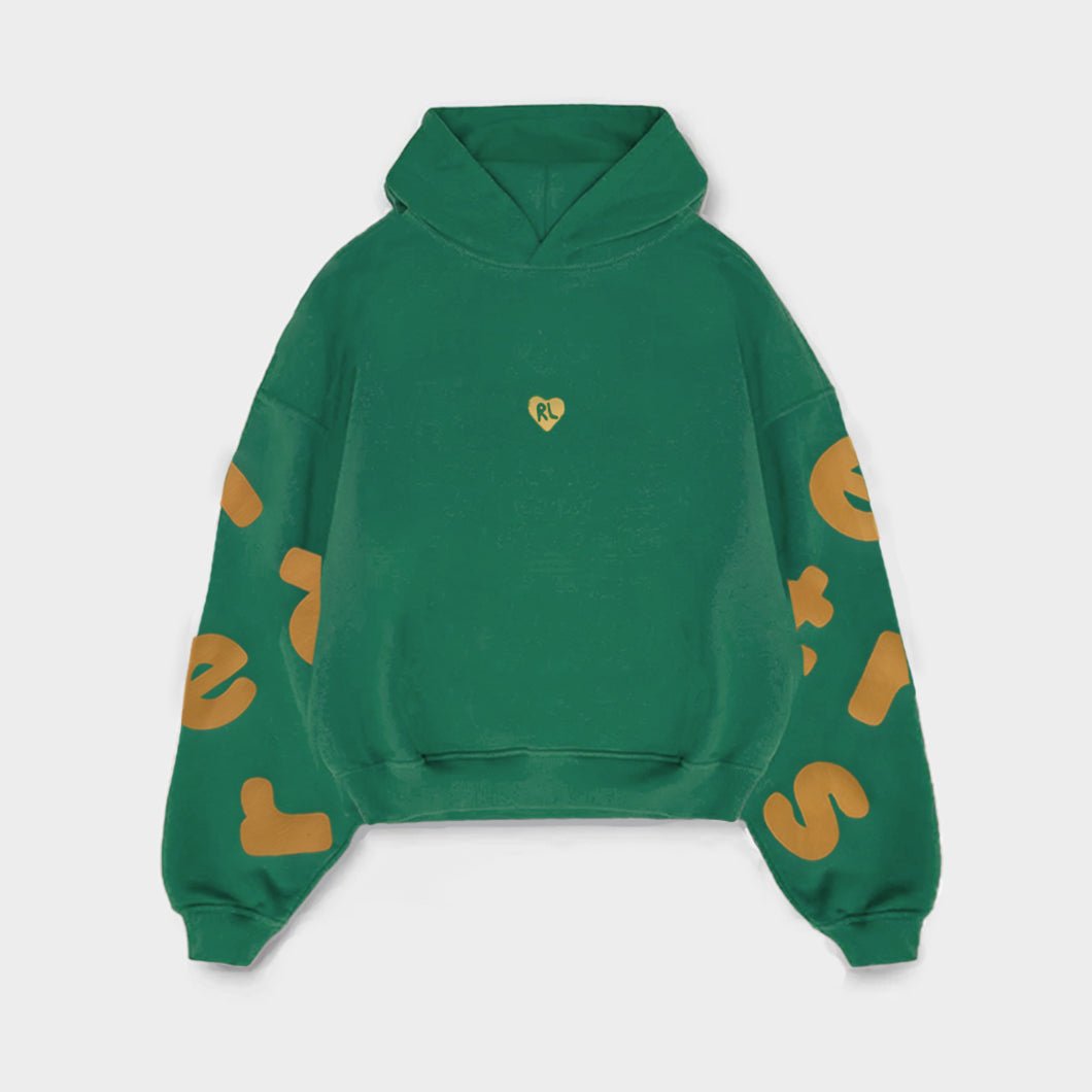 Hand-Dyed Scattered Hoodie - Emerald