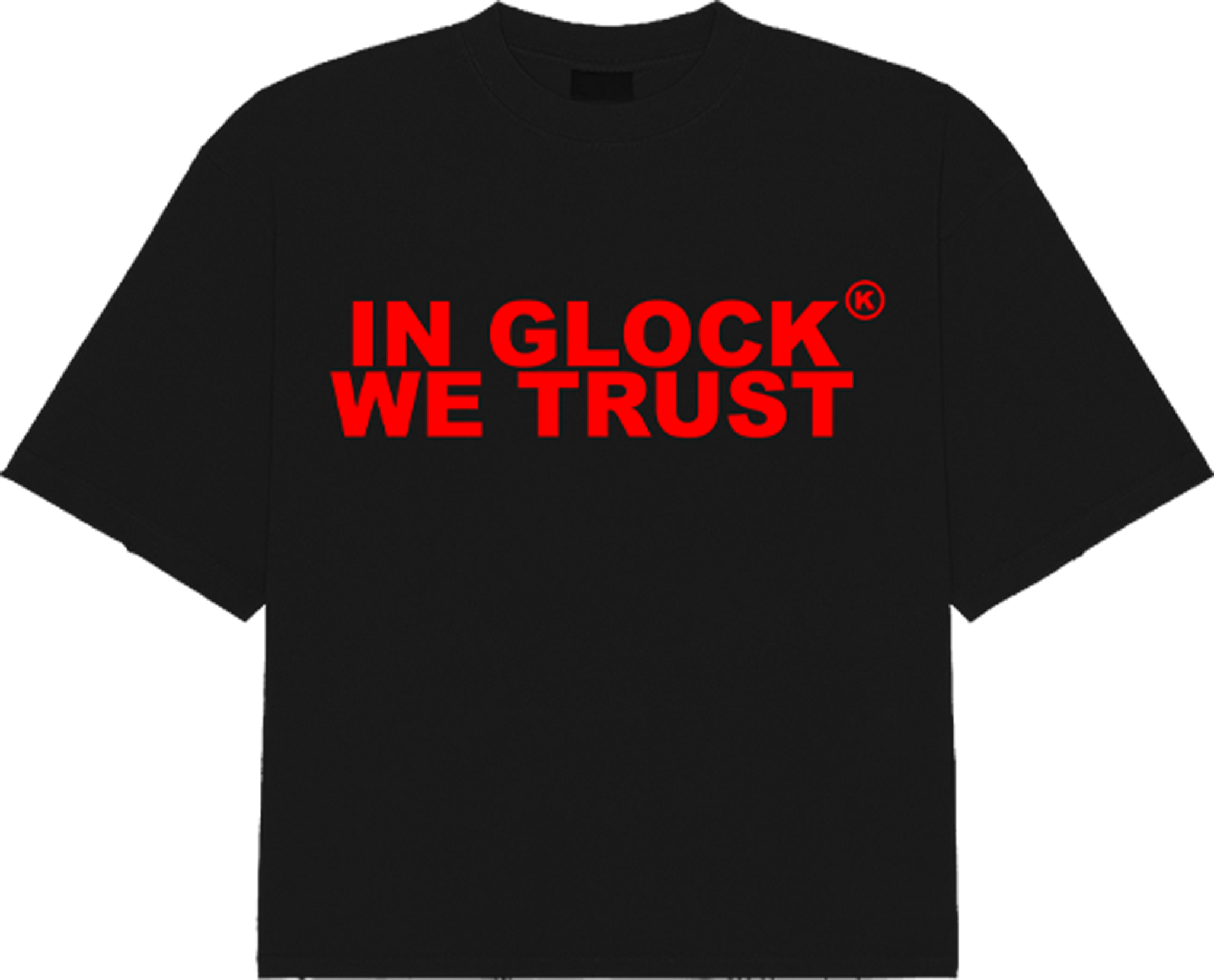 IN GLOCK WE TRUST OVERSIZED TEE (bred)