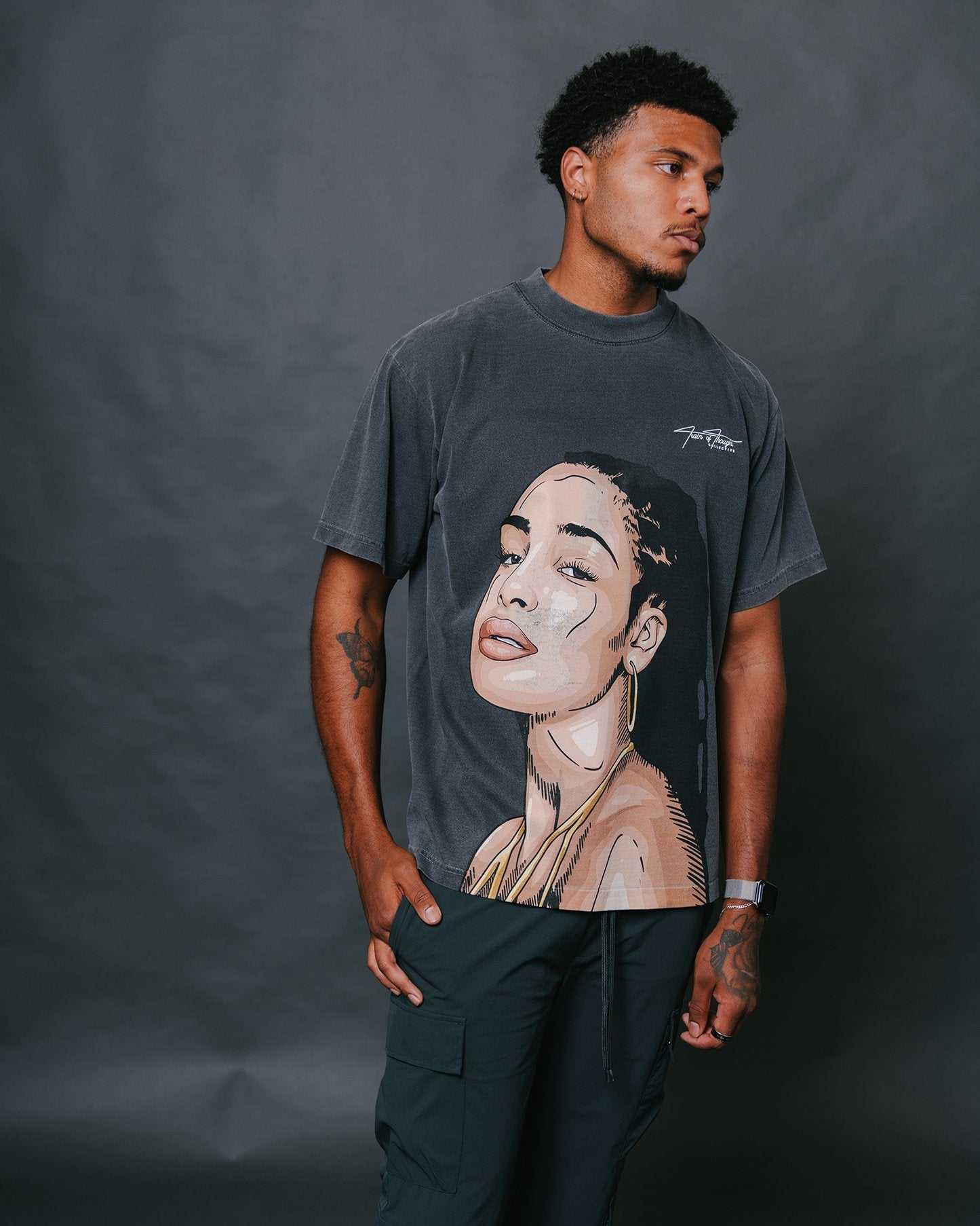 Jorja Big Face Oversized Shadow Tee