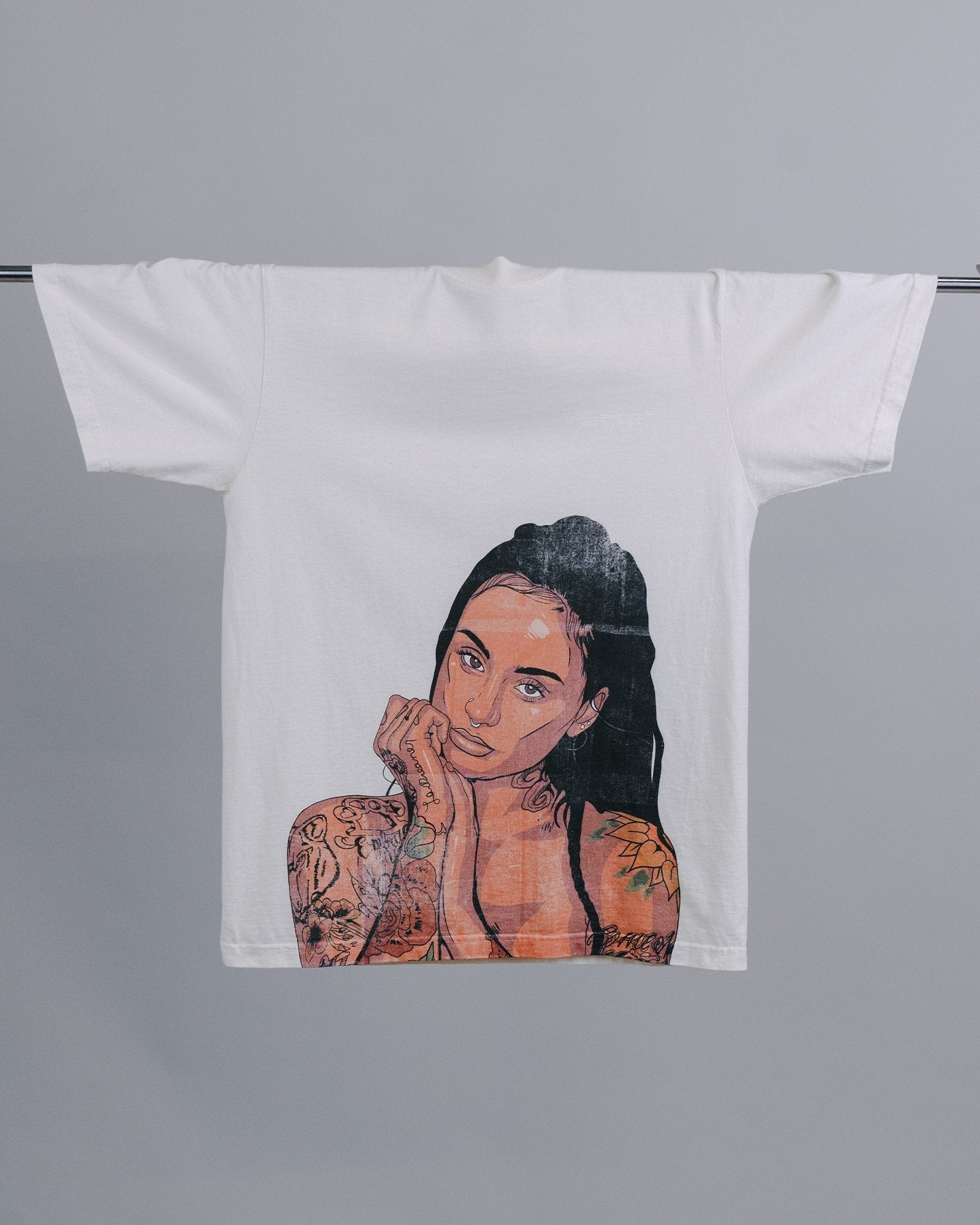 Kehlani Big Face Oversized Cream Tee