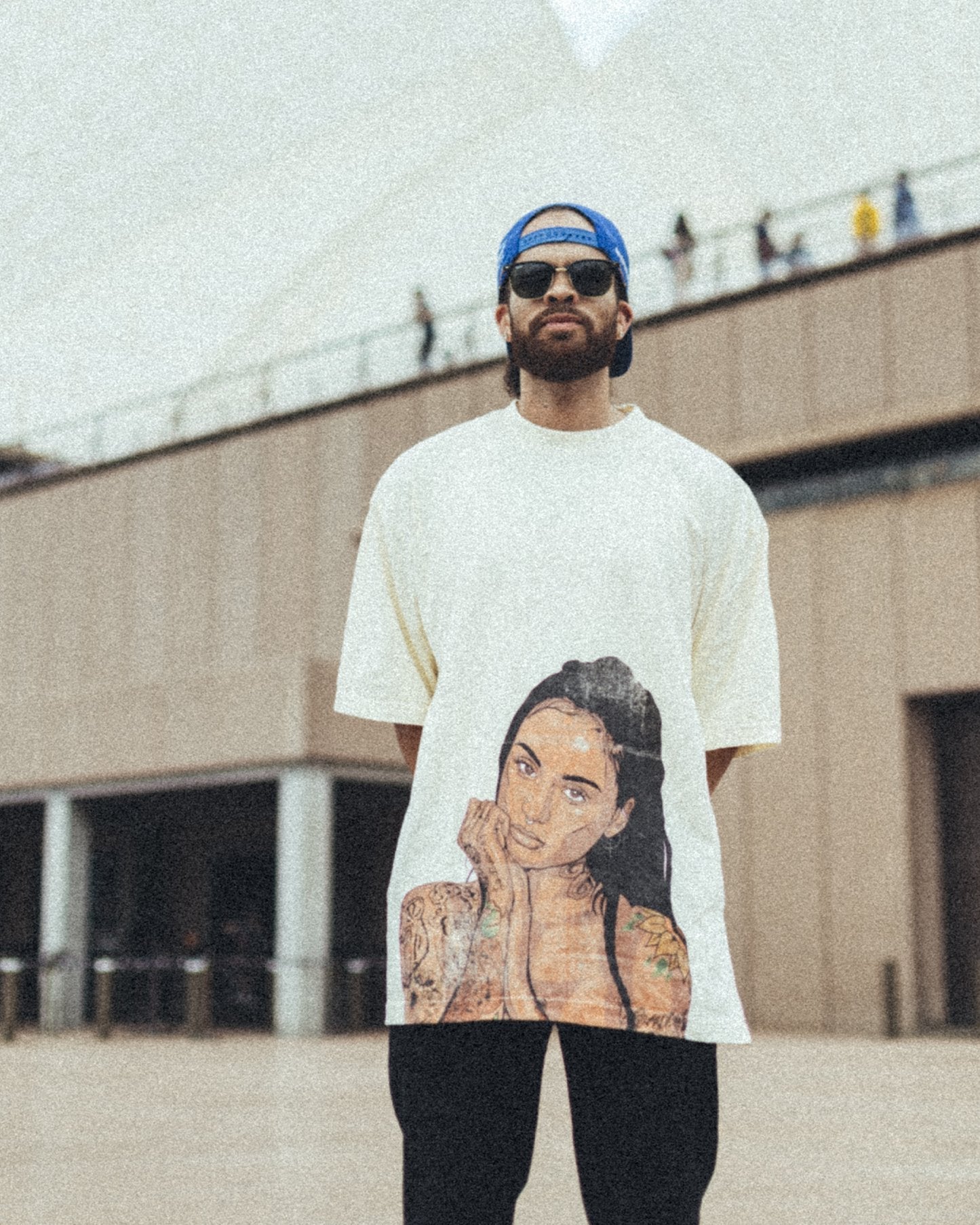 Kehlani Big Face Oversized Cream Tee