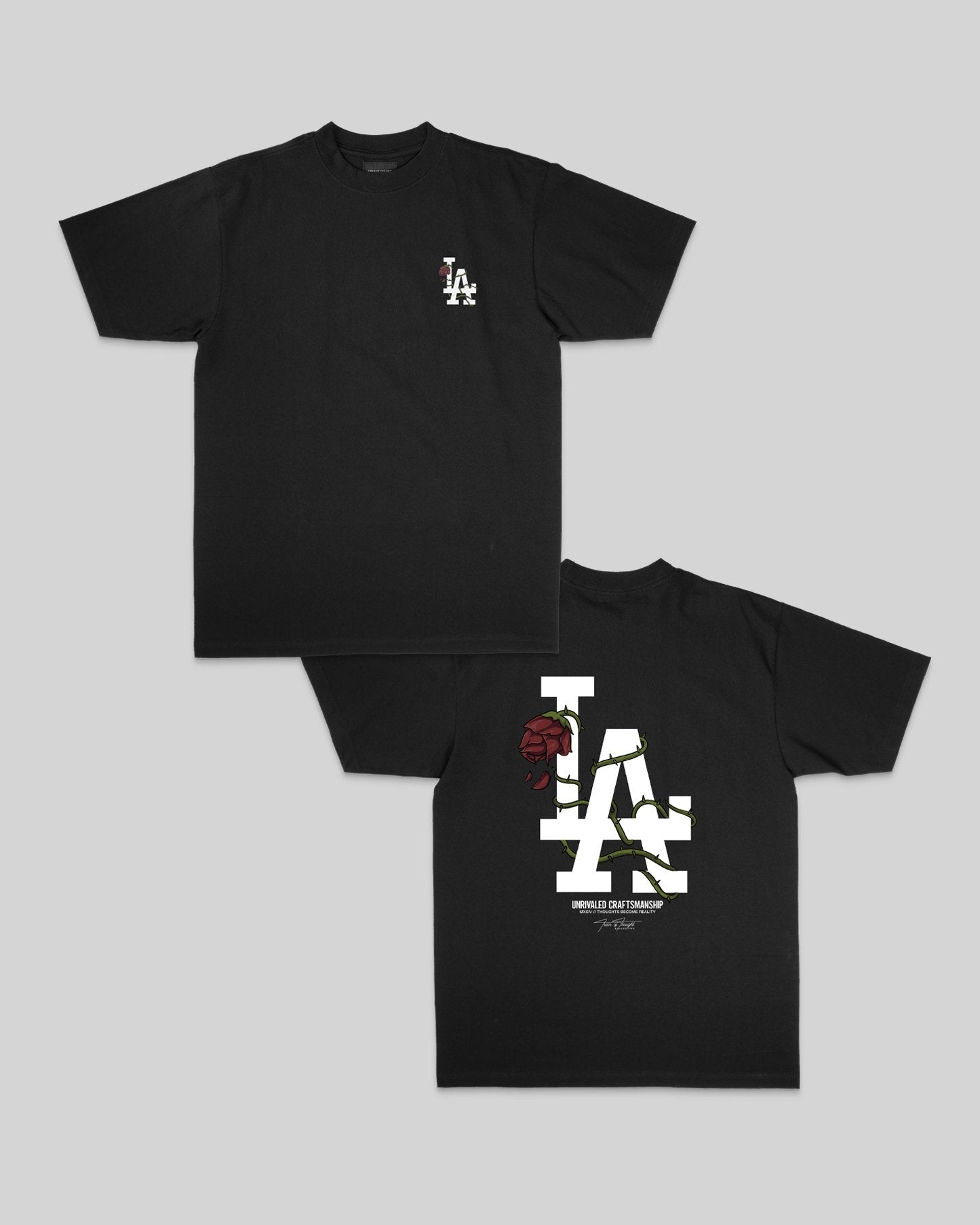 LA City Rose Black Tee