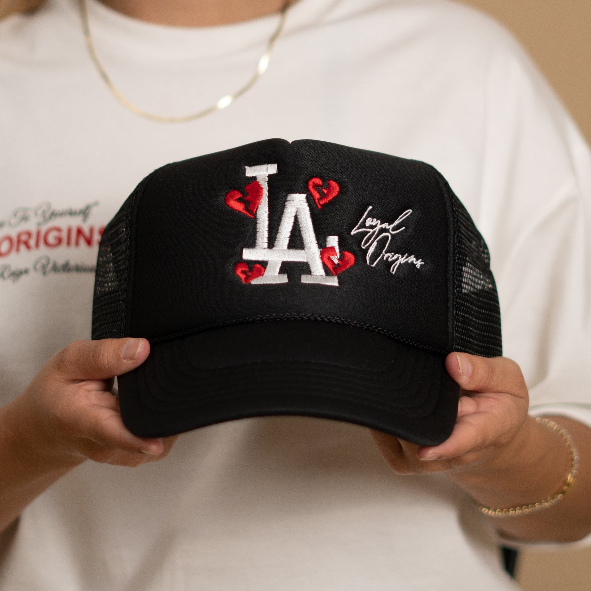 LA Signature Trucker in Black - Off Brand ApparelLA Signature Trucker in Black