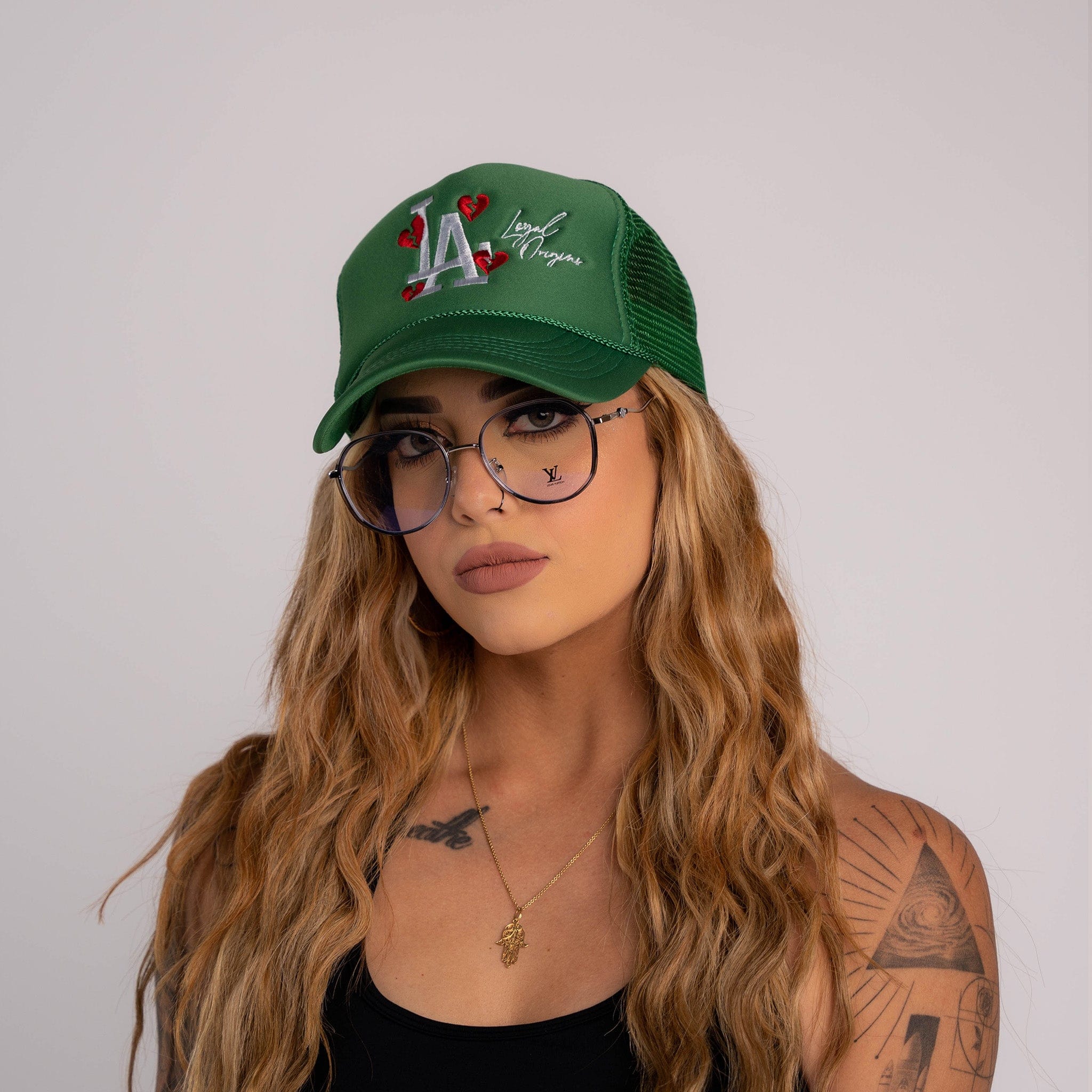 LA Signature Trucker in Green - Off Brand ApparelLA Signature Trucker in Green