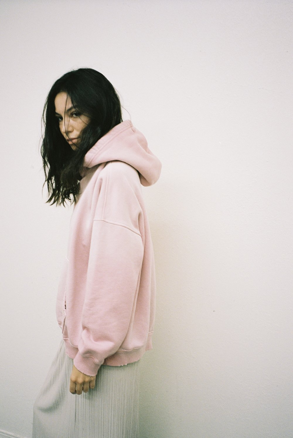 OVERSIZE CROP HOODIE AGED MAUVE