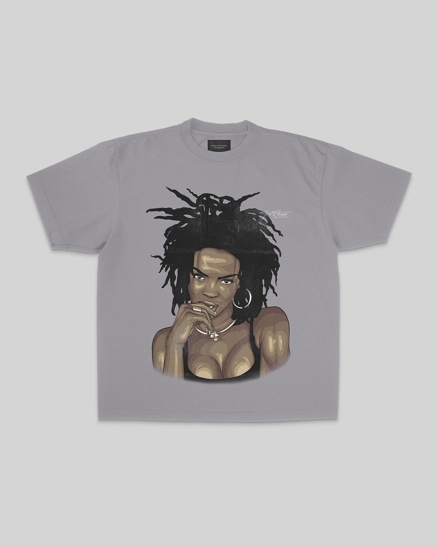 Lauryn Big Face Oversized Cement Tee