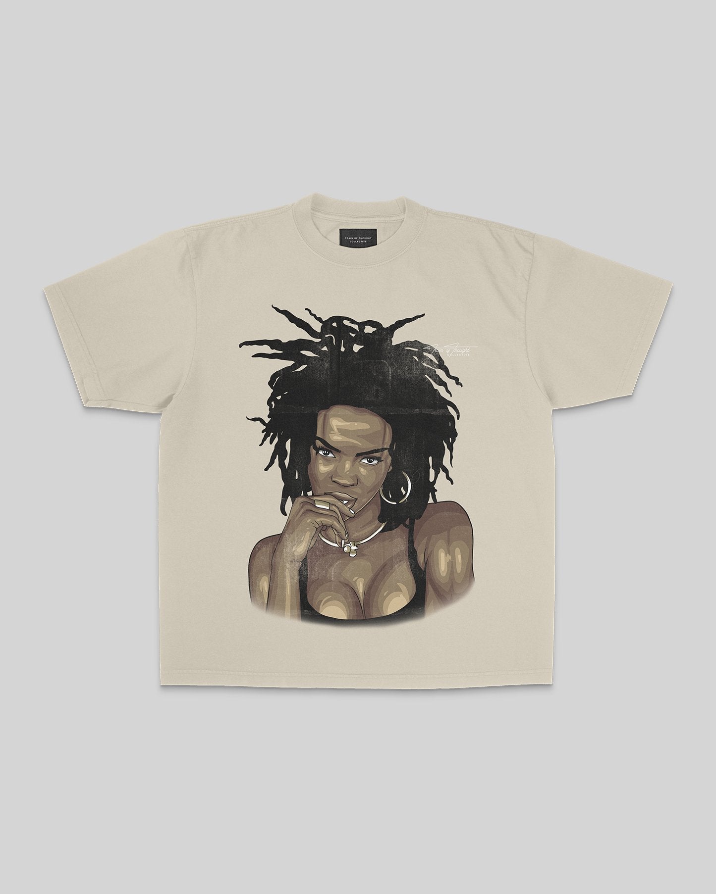 Lauryn Big Face Oversized Oatmeal Tee