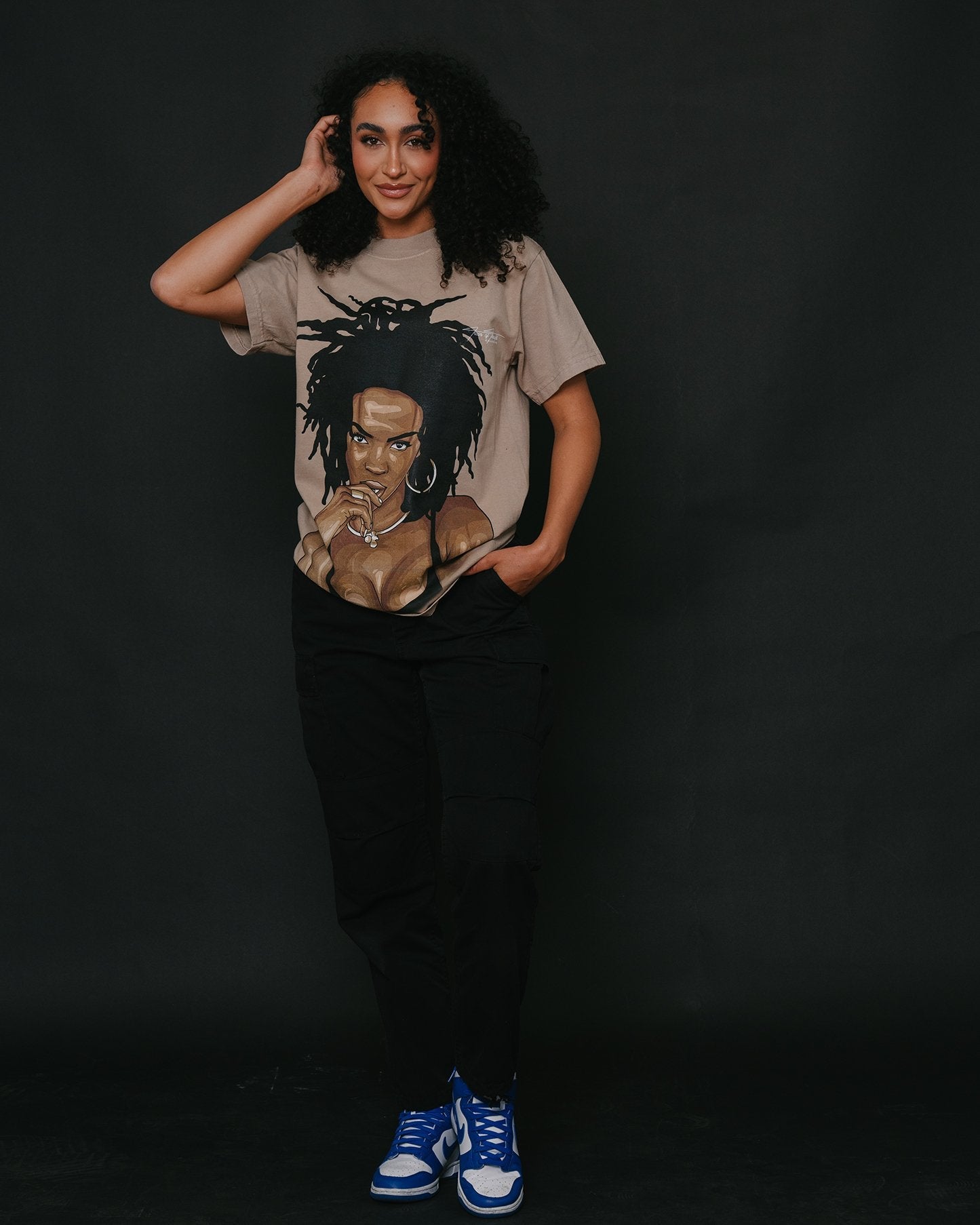 Lauryn Big Face Oversized Oatmeal Tee