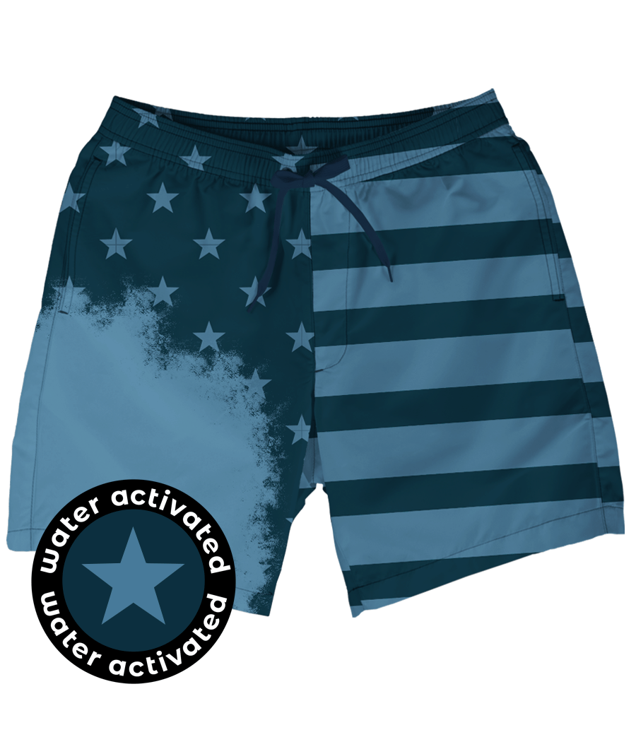 American Flag Color Changing Swim Trunks