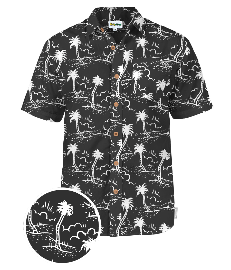 Men's Monochrome Moonlight Hawaiian Shirt