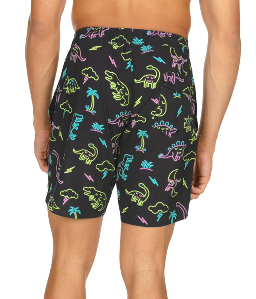 Neon Dinosaur Stretch Swim Trunks