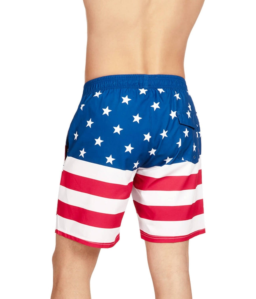 American Flag Stretch Swim Trunks