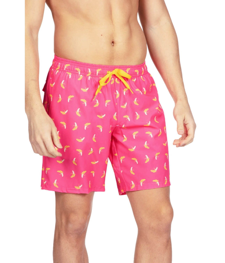 Pink Banana Peel Stretch Swim Trunks